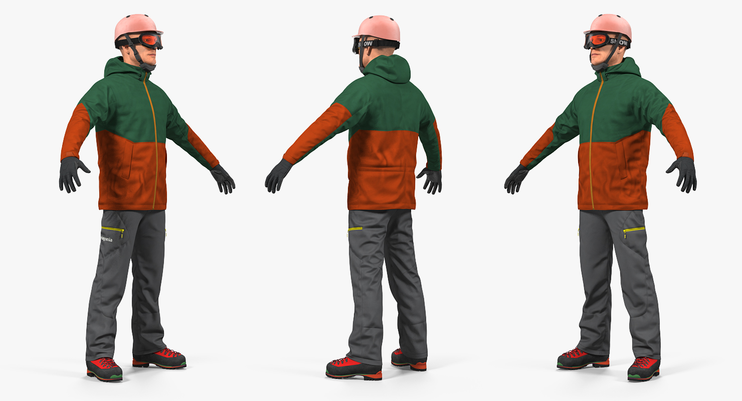 3D Snowboarder in Winter Sports Gear model