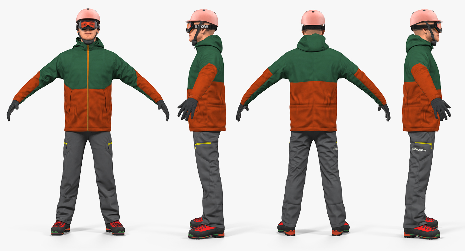 3D Snowboarder in Winter Sports Gear model