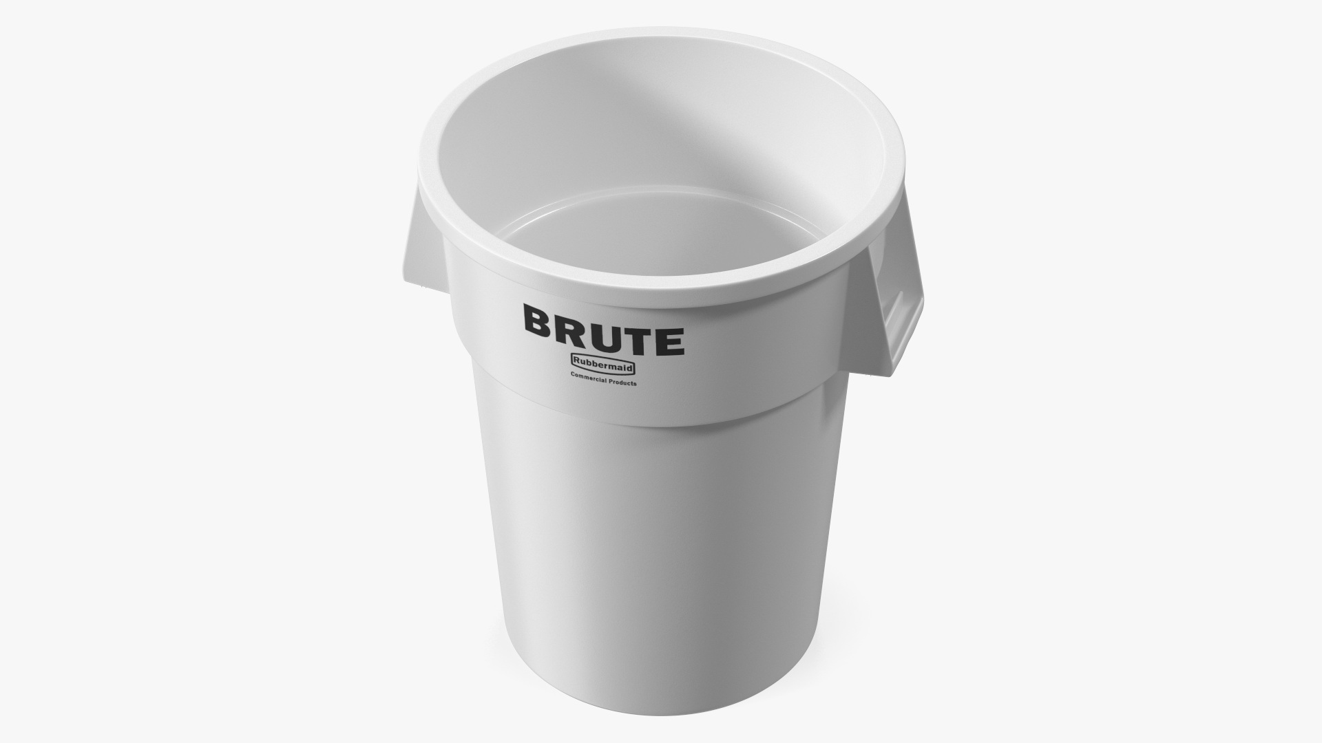 3D model White Plastic Round Trash Can Rubbermaid
