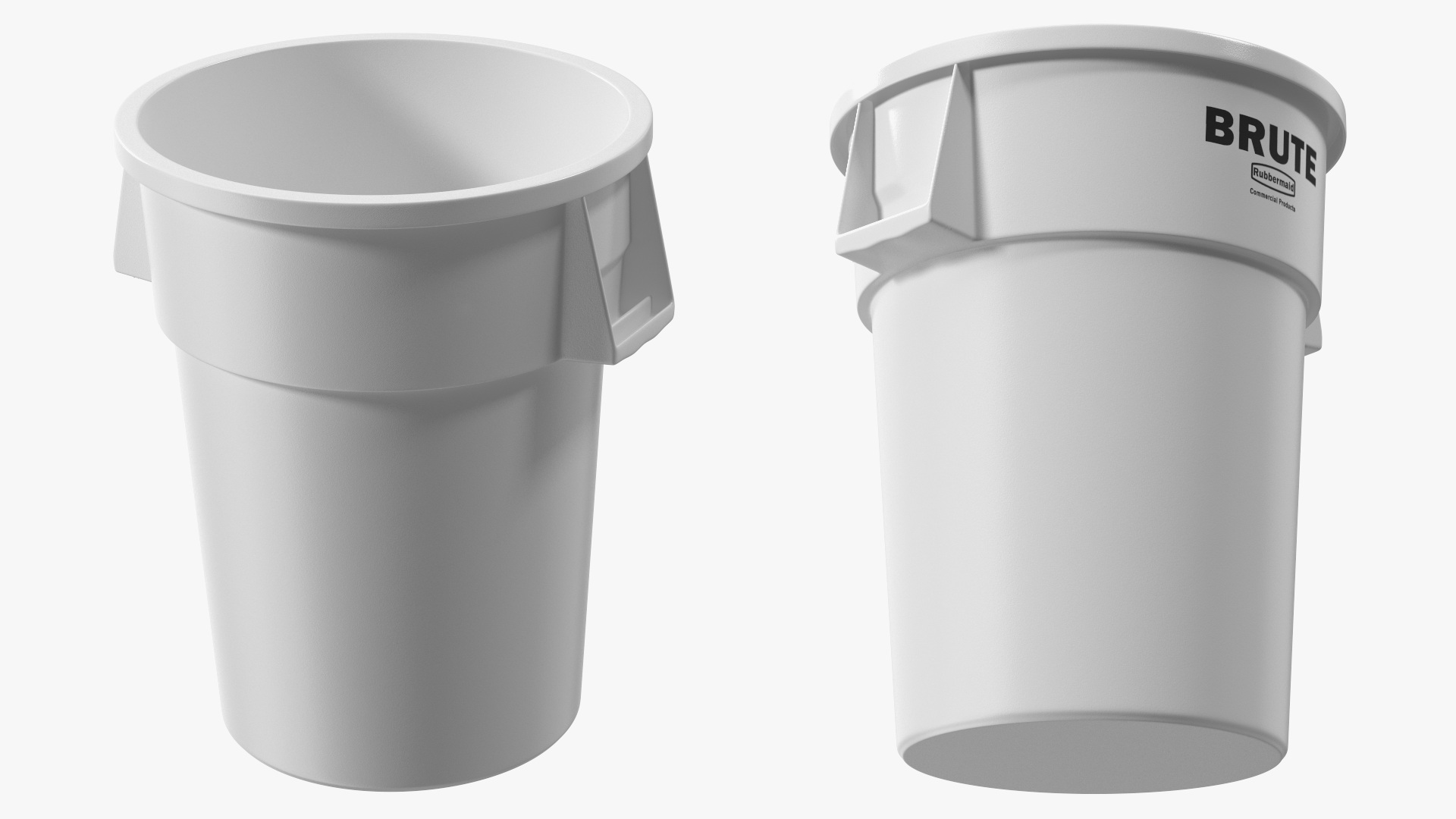 3D model White Plastic Round Trash Can Rubbermaid