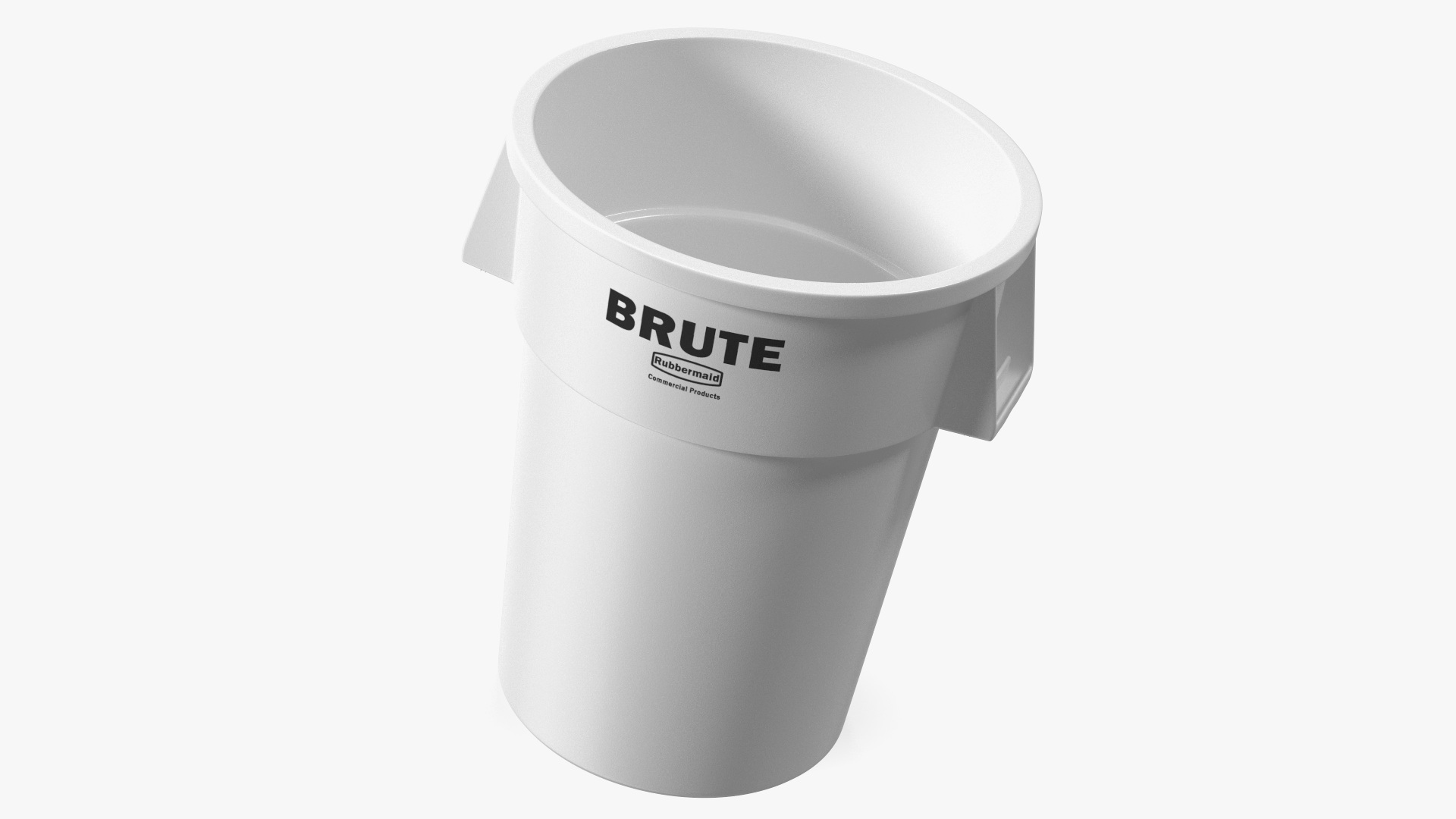 3D model White Plastic Round Trash Can Rubbermaid