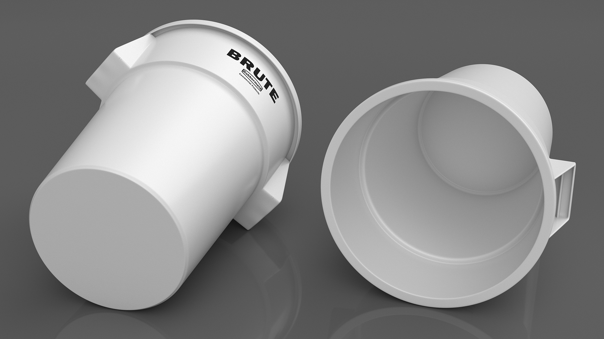 3D model White Plastic Round Trash Can Rubbermaid