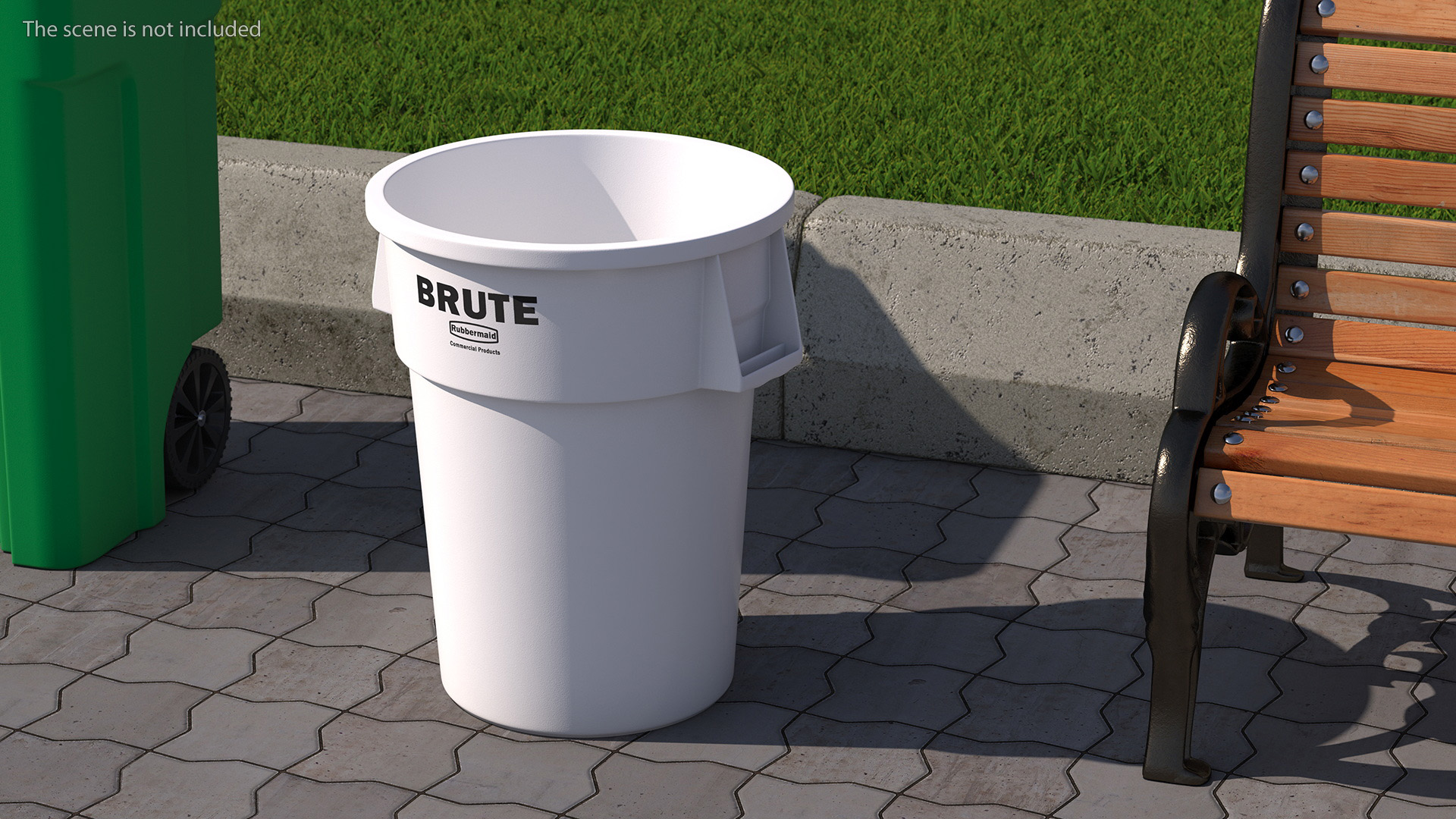 3D model White Plastic Round Trash Can Rubbermaid