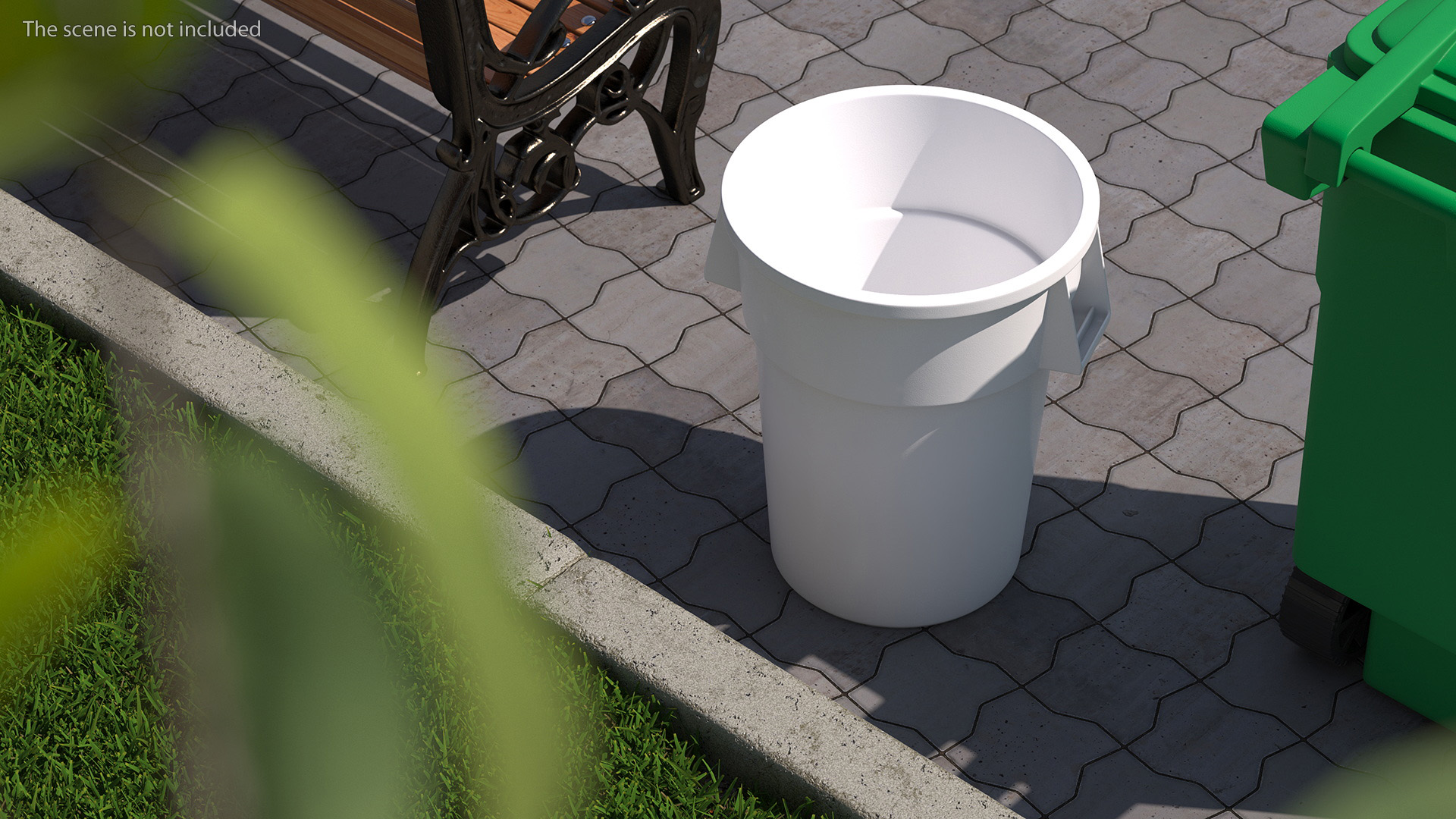 3D model White Plastic Round Trash Can Rubbermaid