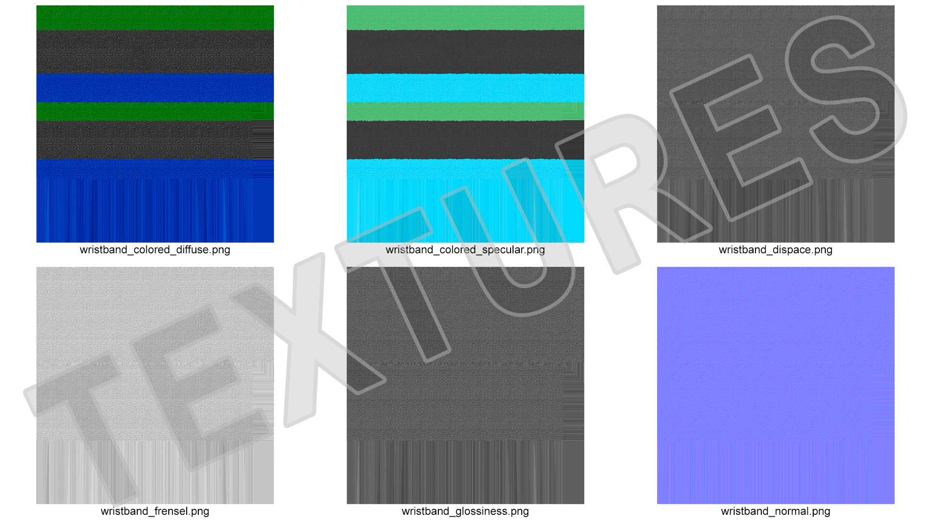 3D model Sport Wristband Folded Colored
