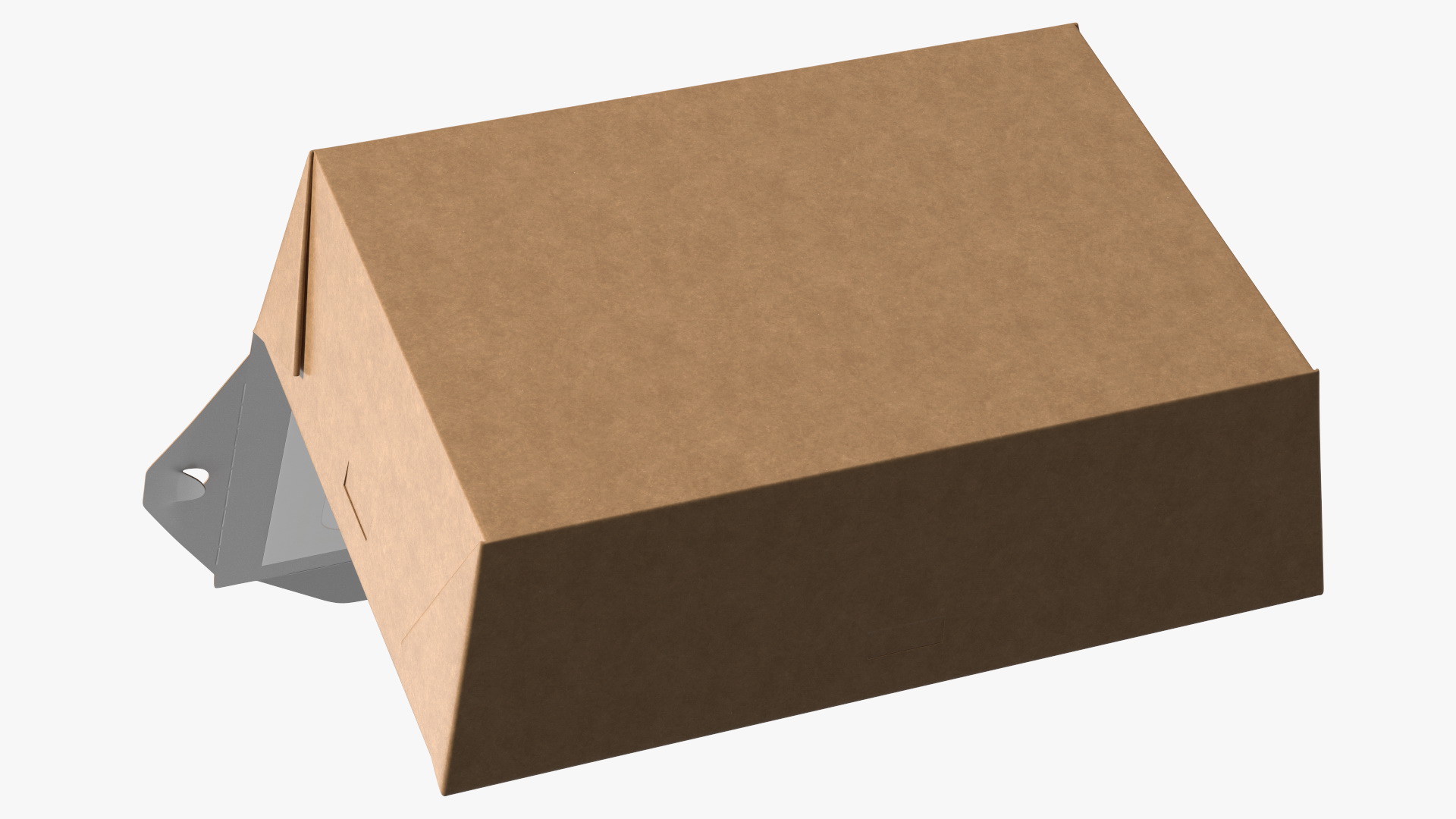 Opened Kraft Food Box with Window Large 3D model