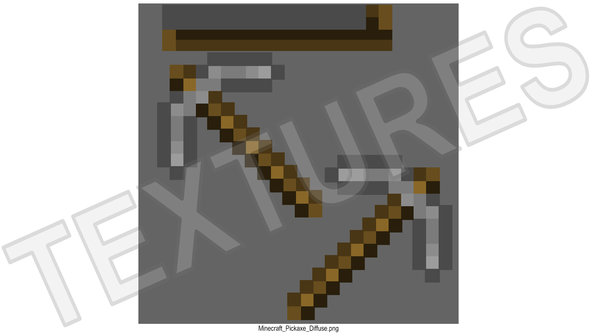 Minecraft Pixelated Stone Pickaxe Asset 3D model