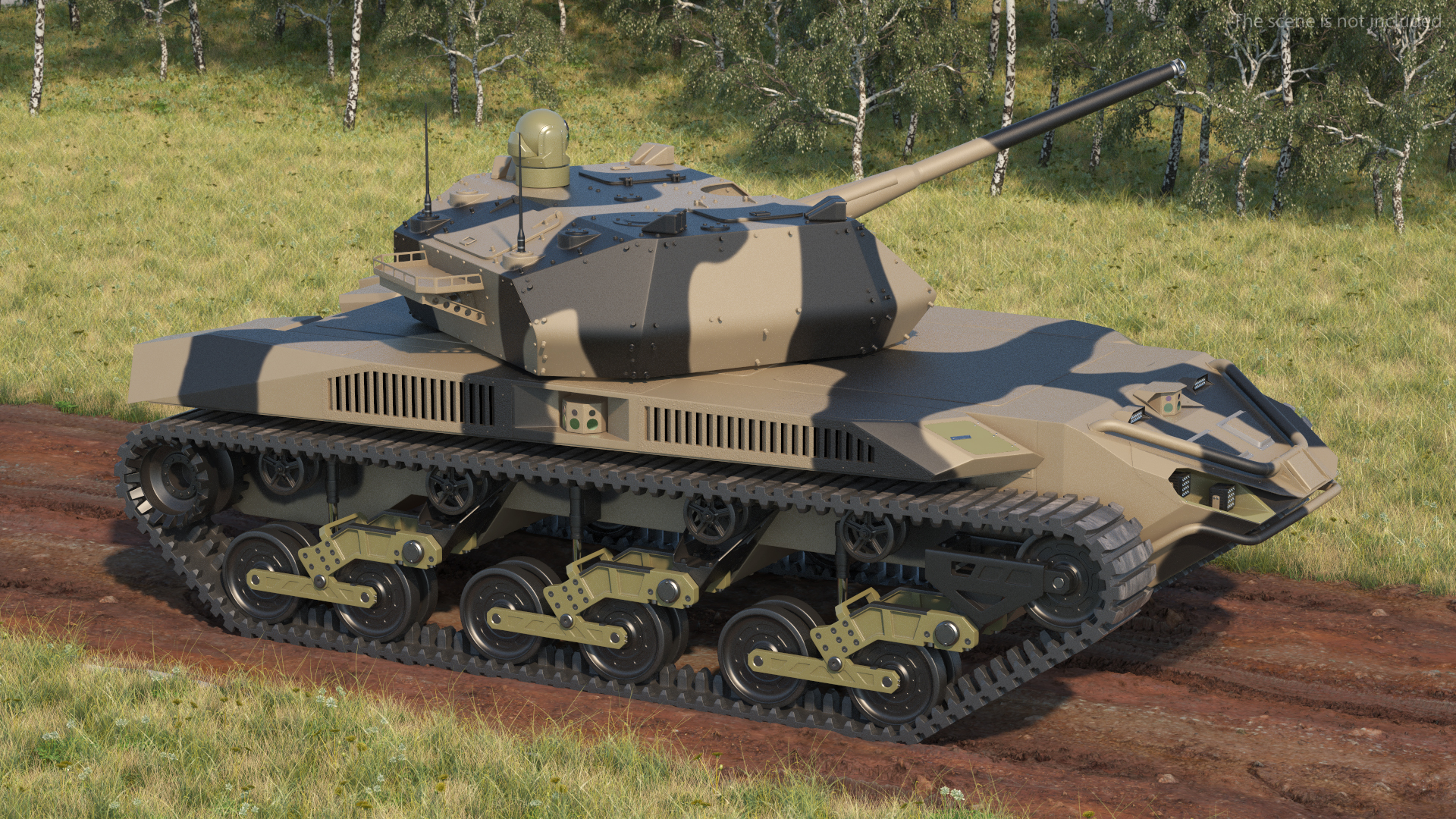 3D Robotic Electric Tank Camo Rigged model
