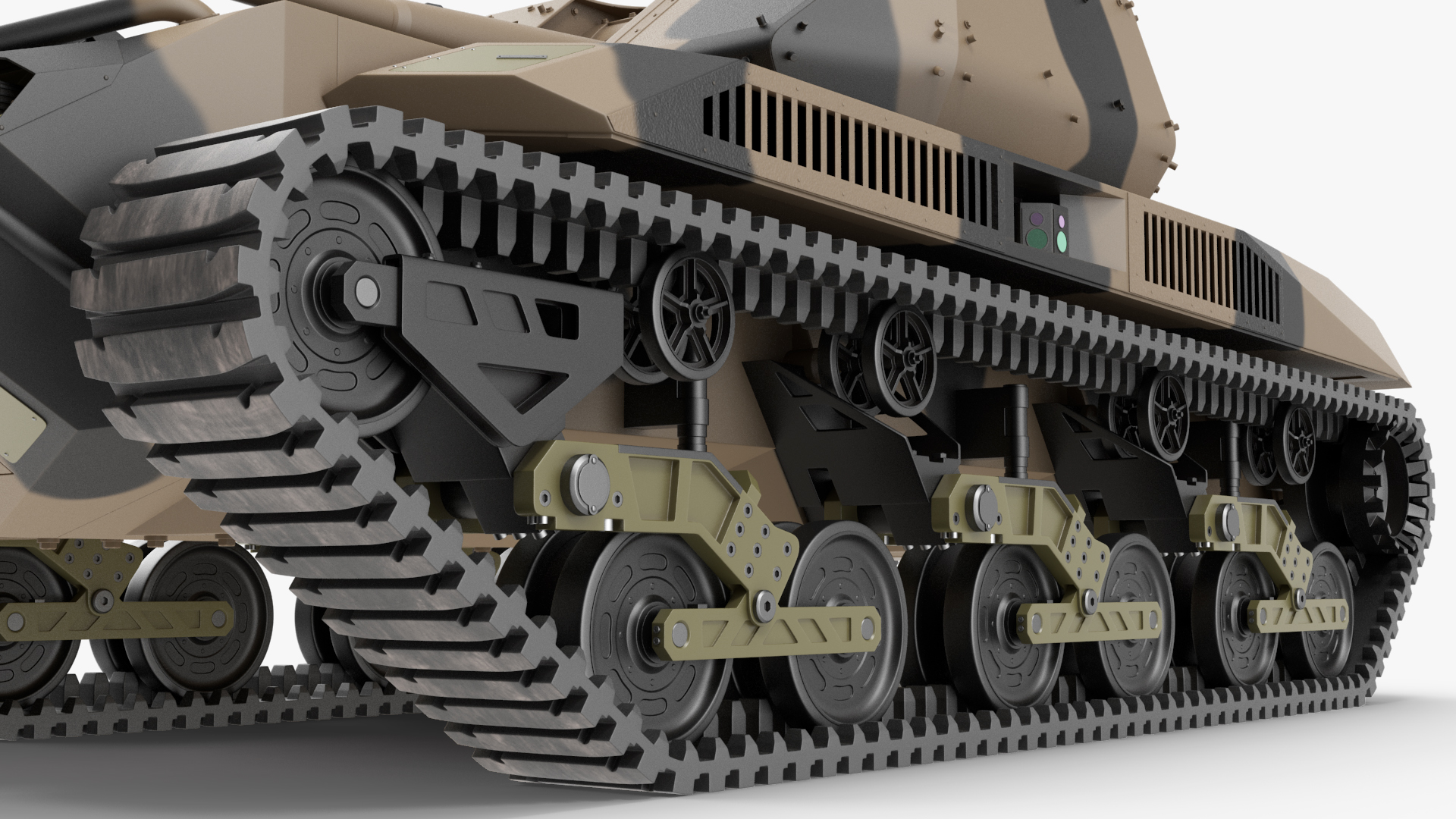 3D Robotic Electric Tank Camo Rigged model