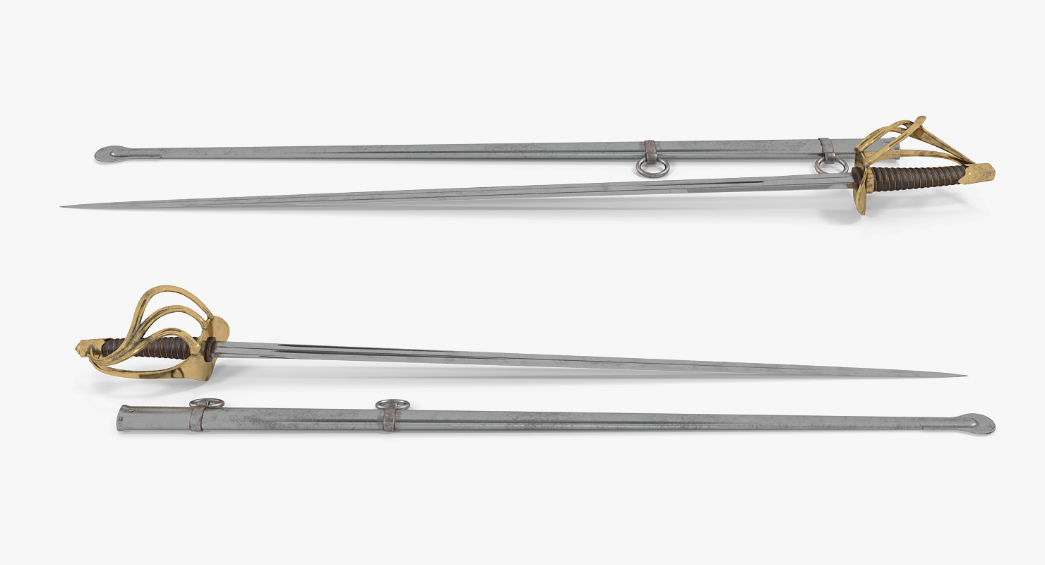 3D Heavy Cavalry Sabre with Sheath