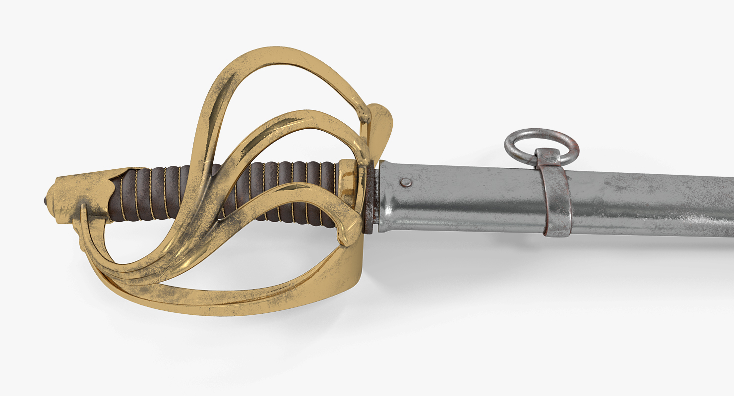 3D Heavy Cavalry Sabre with Sheath