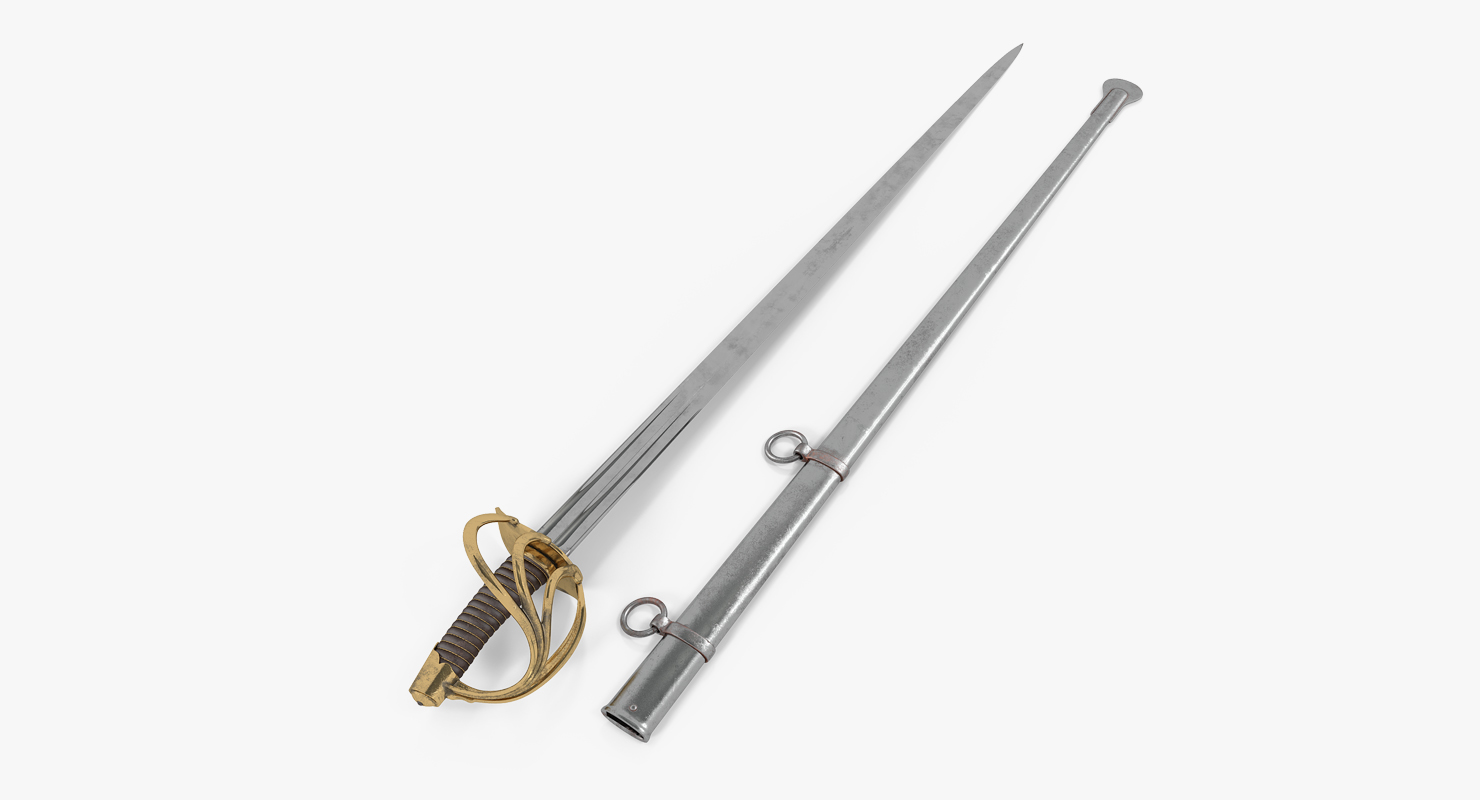 3D Heavy Cavalry Sabre with Sheath