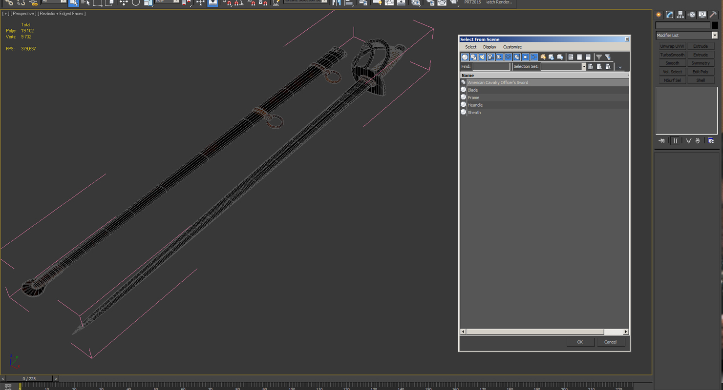 3D Heavy Cavalry Sabre with Sheath
