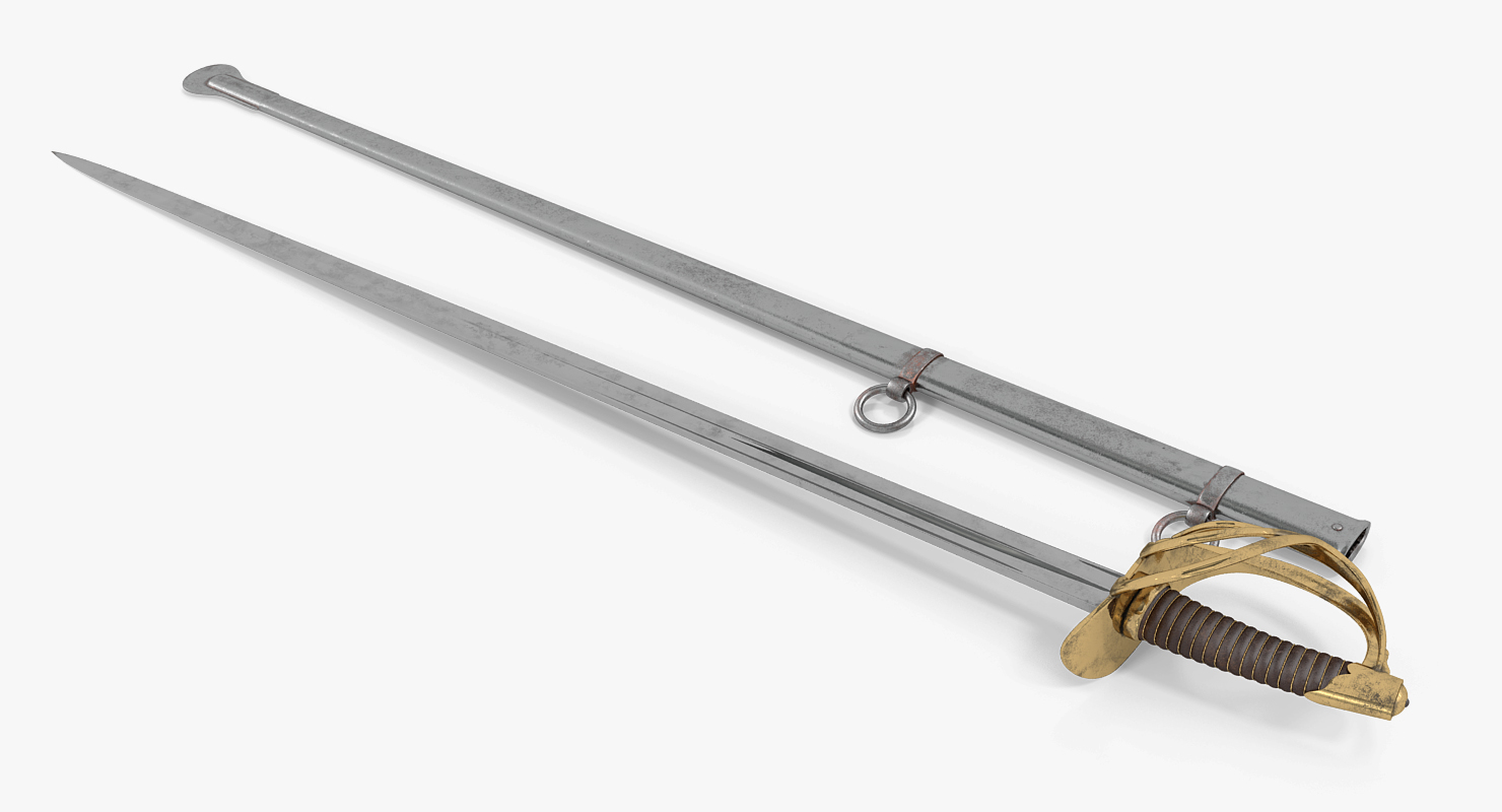 3D Heavy Cavalry Sabre with Sheath