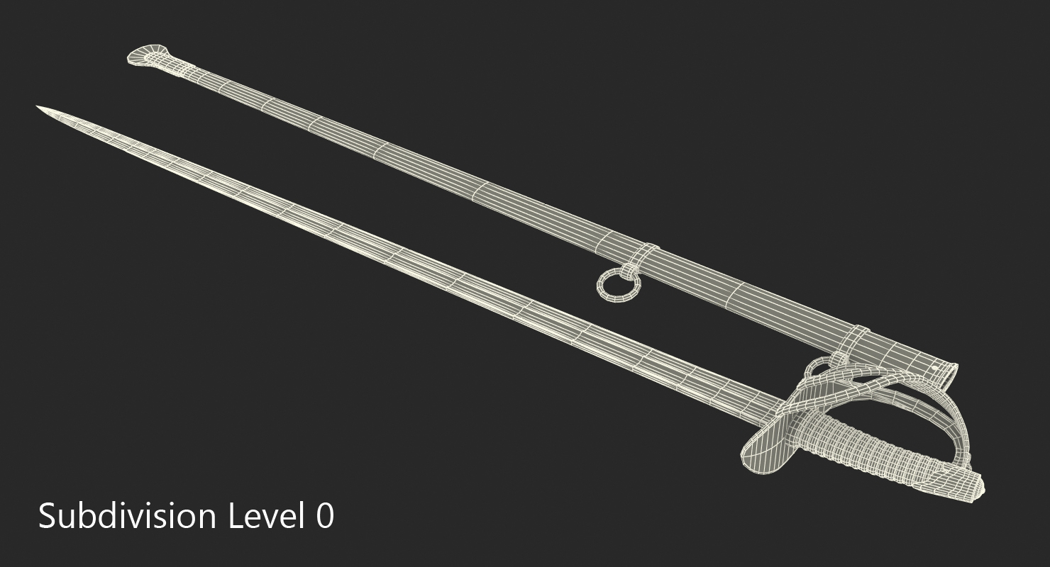 3D Heavy Cavalry Sabre with Sheath