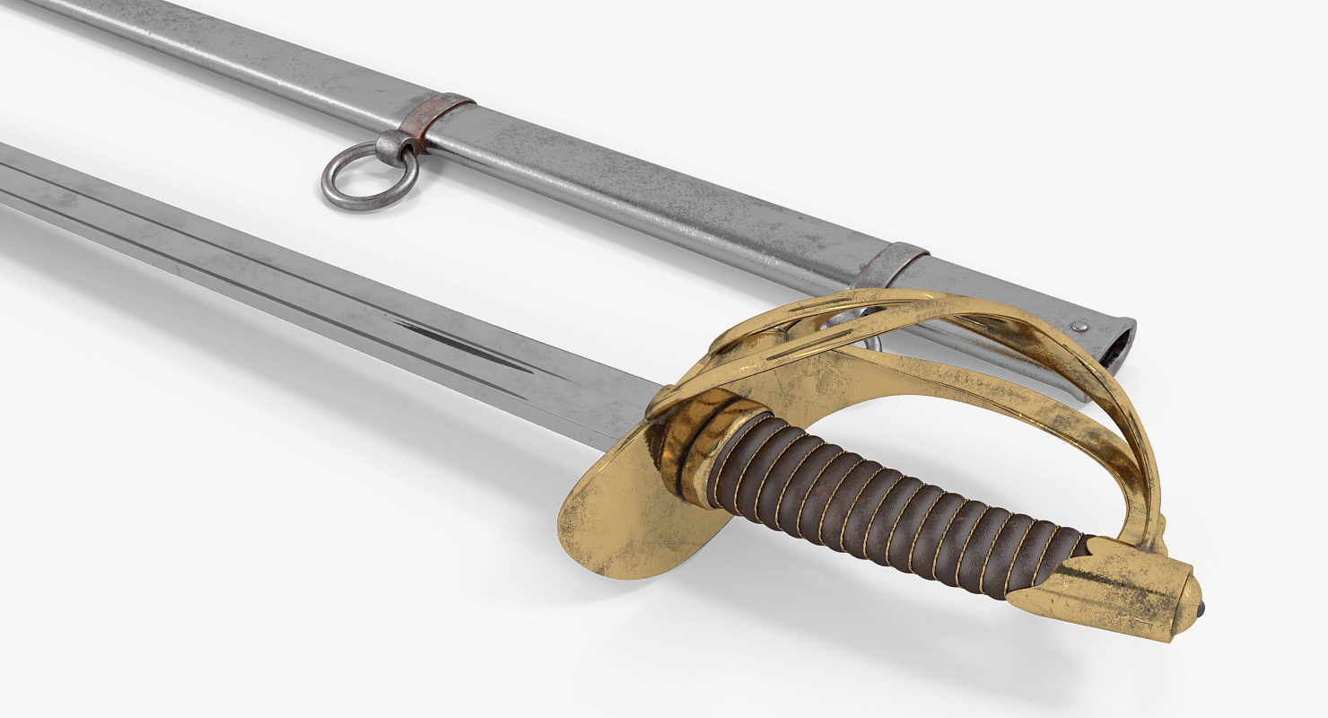3D Heavy Cavalry Sabre with Sheath