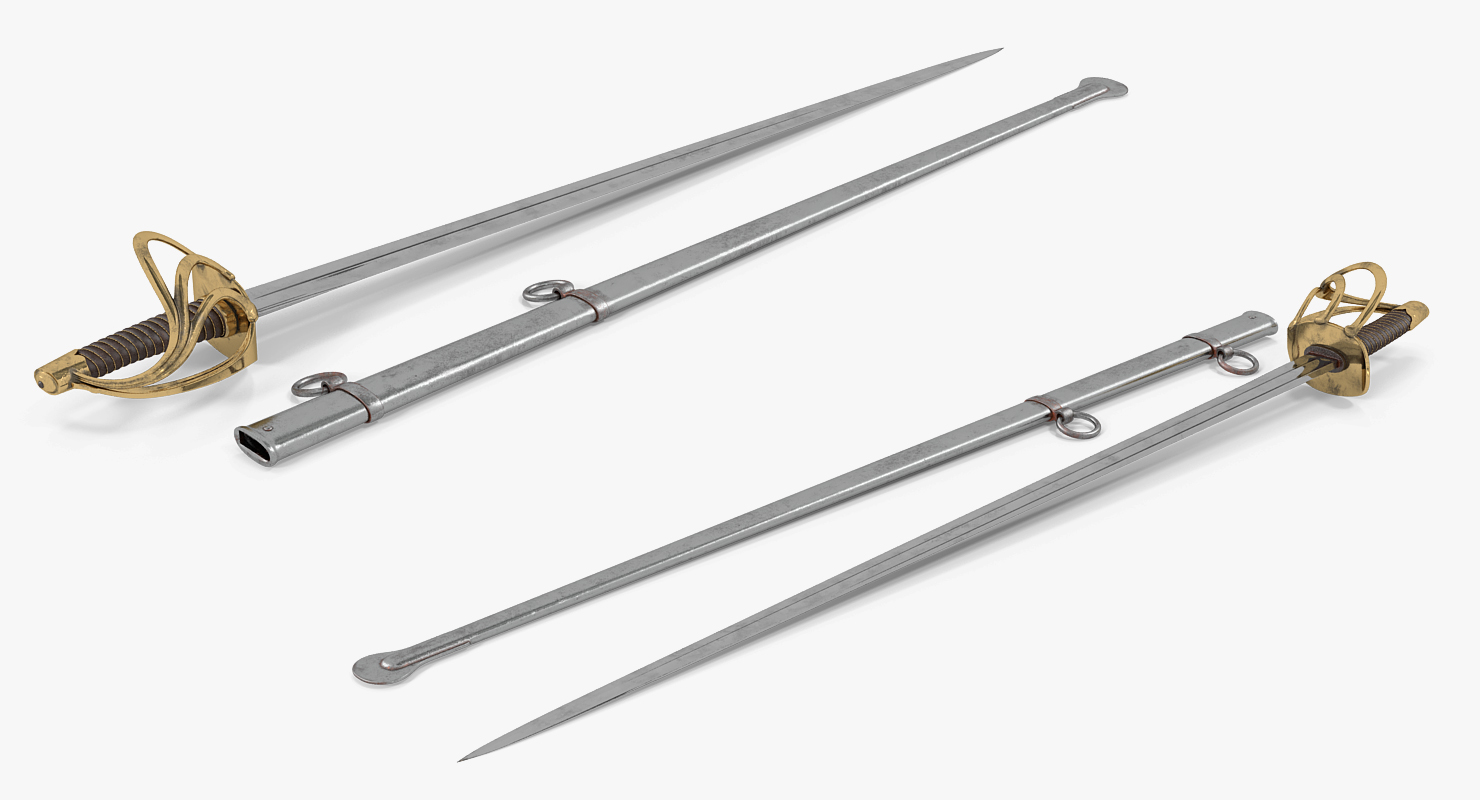 3D Heavy Cavalry Sabre with Sheath