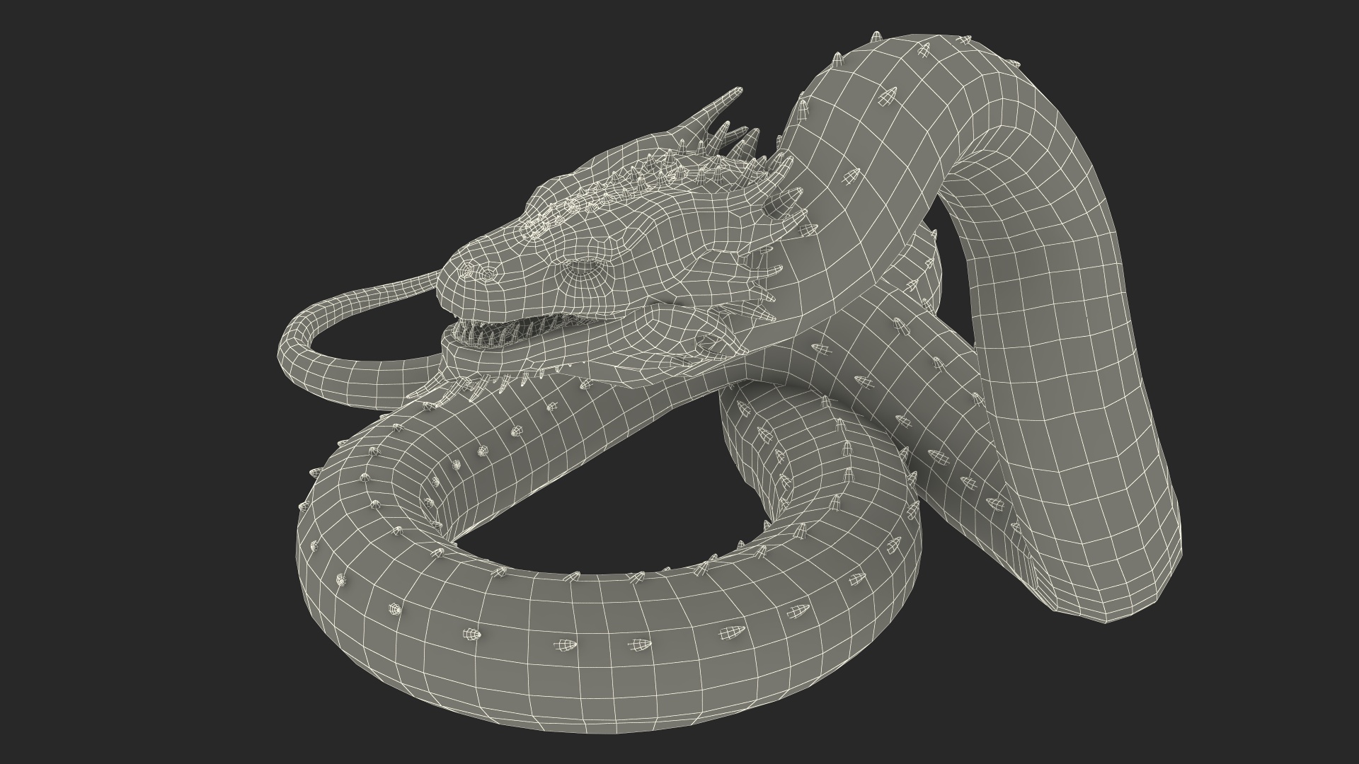 3D Serpentine Dragon Creature