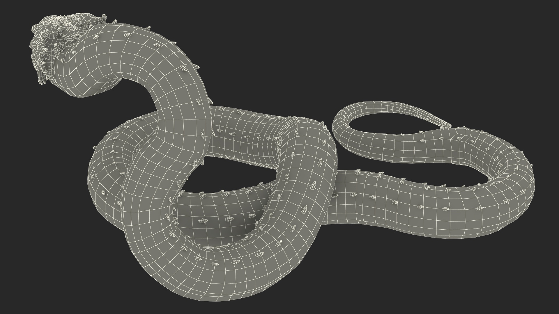 3D Serpentine Dragon Creature