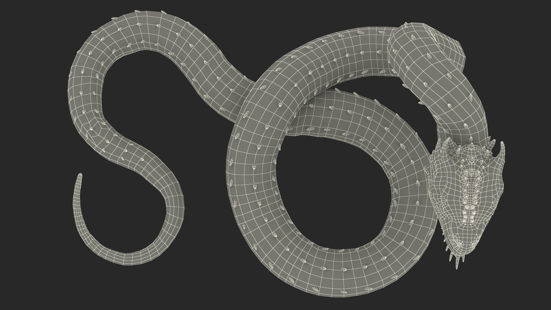 3D Serpentine Dragon Creature
