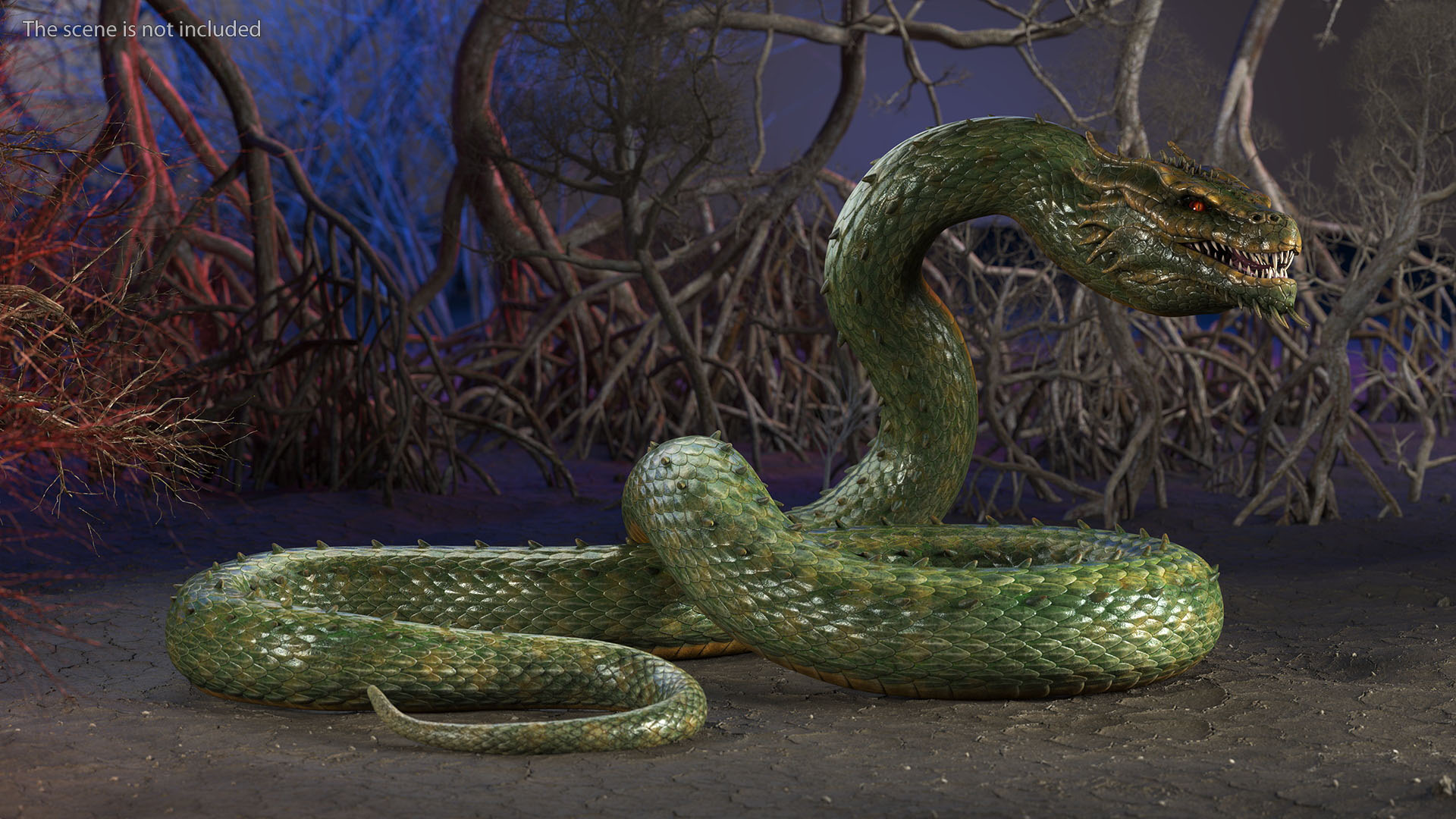 3D Serpentine Dragon Creature