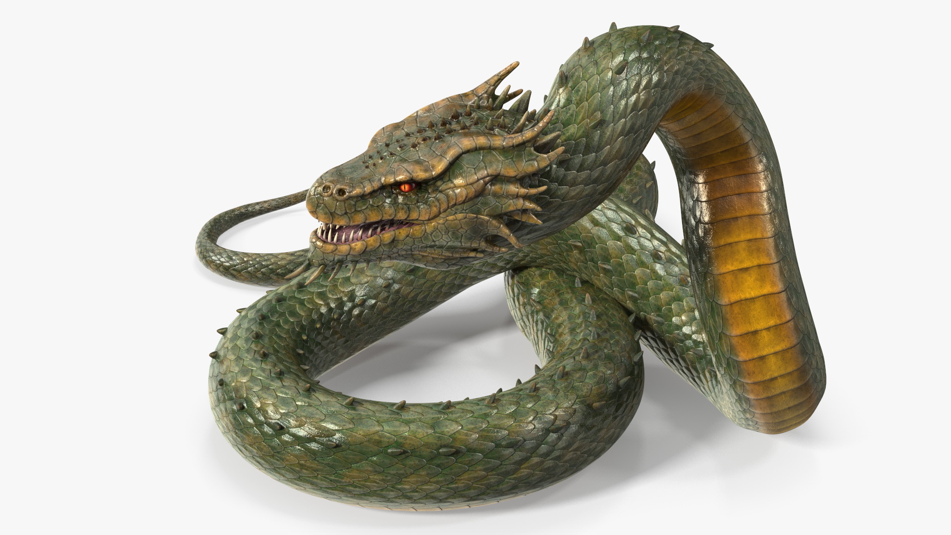 3D Serpentine Dragon Creature