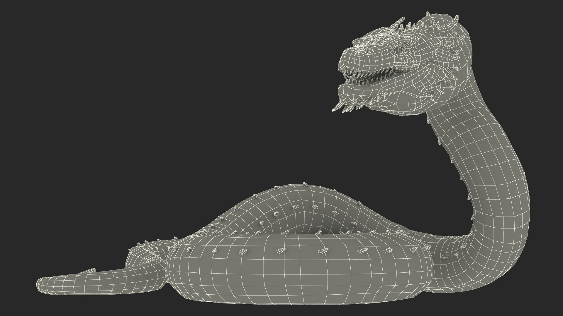 3D Serpentine Dragon Creature