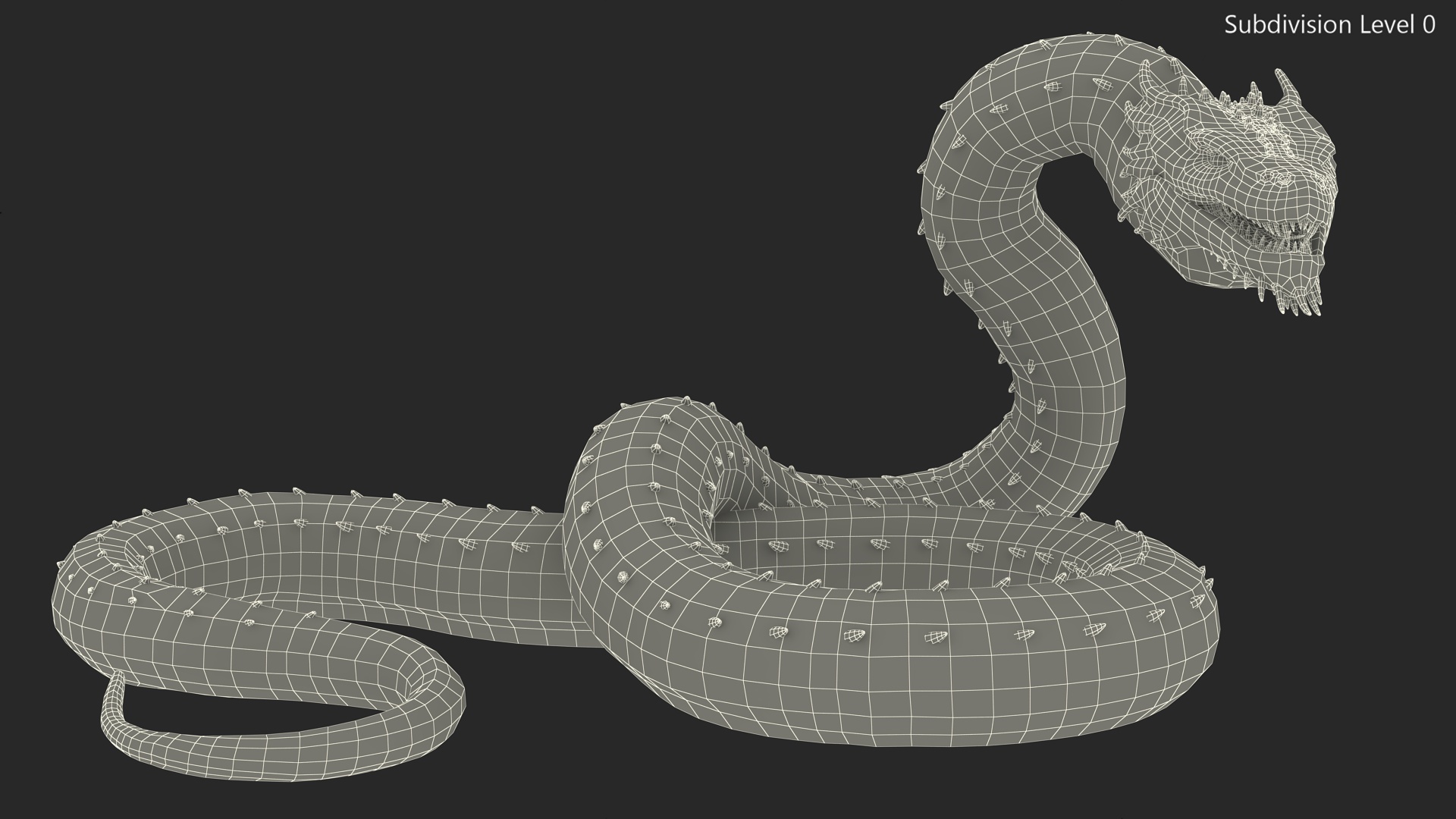 3D Serpentine Dragon Creature