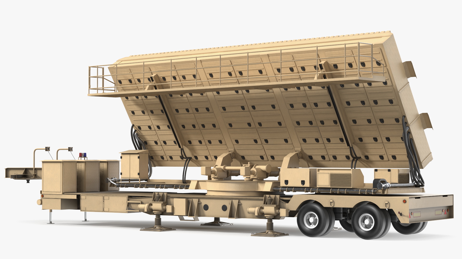 3D model Green Pine Radar Station Rigged for Cinema 4D