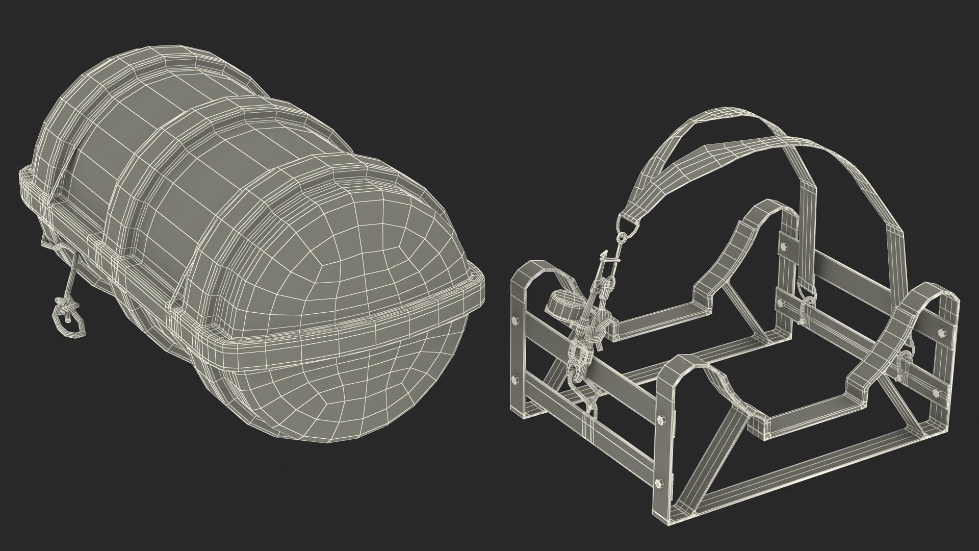3D Life Raft Capsule with Stand model