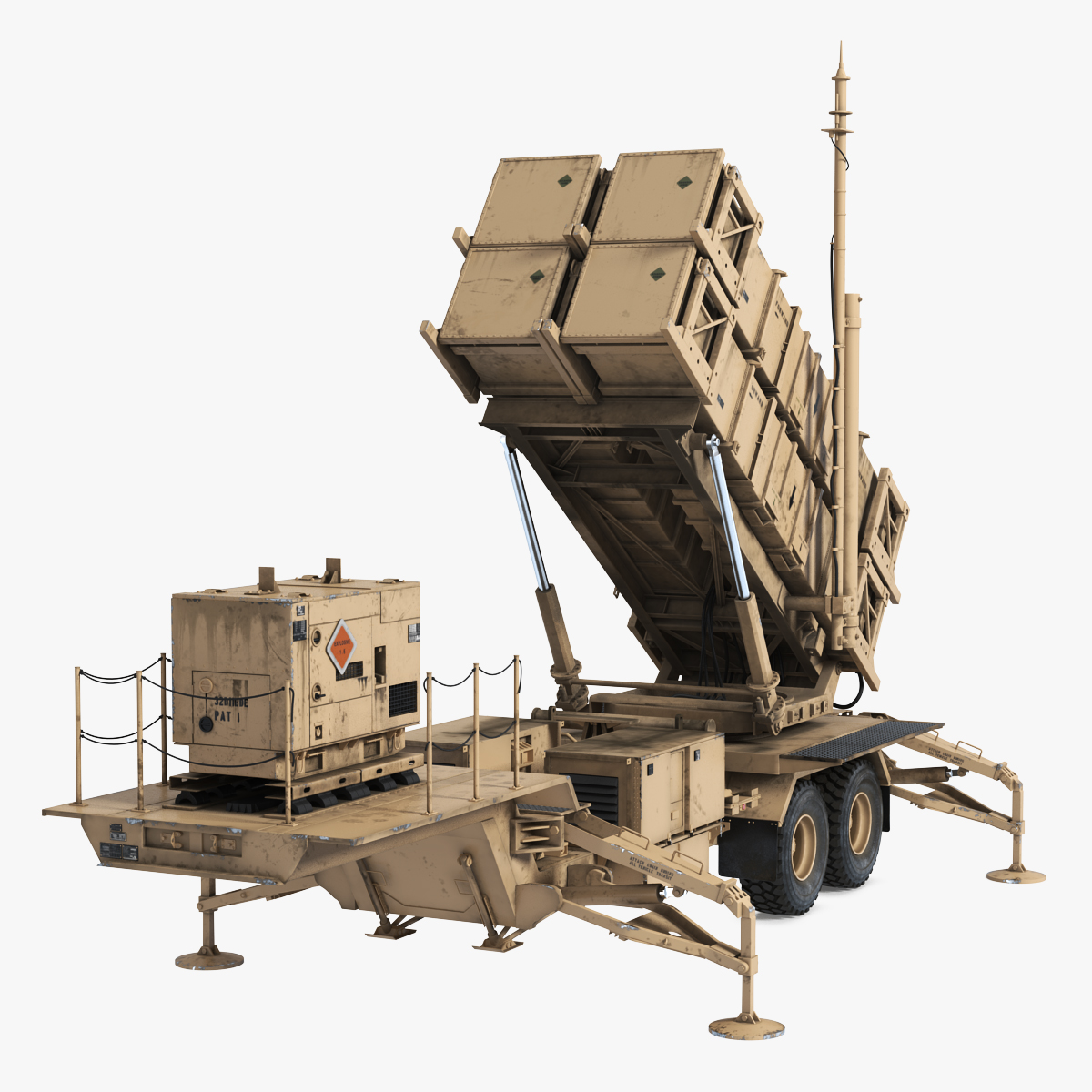MIM-104 Patriot Battle Position Sand 3D Model, view 4