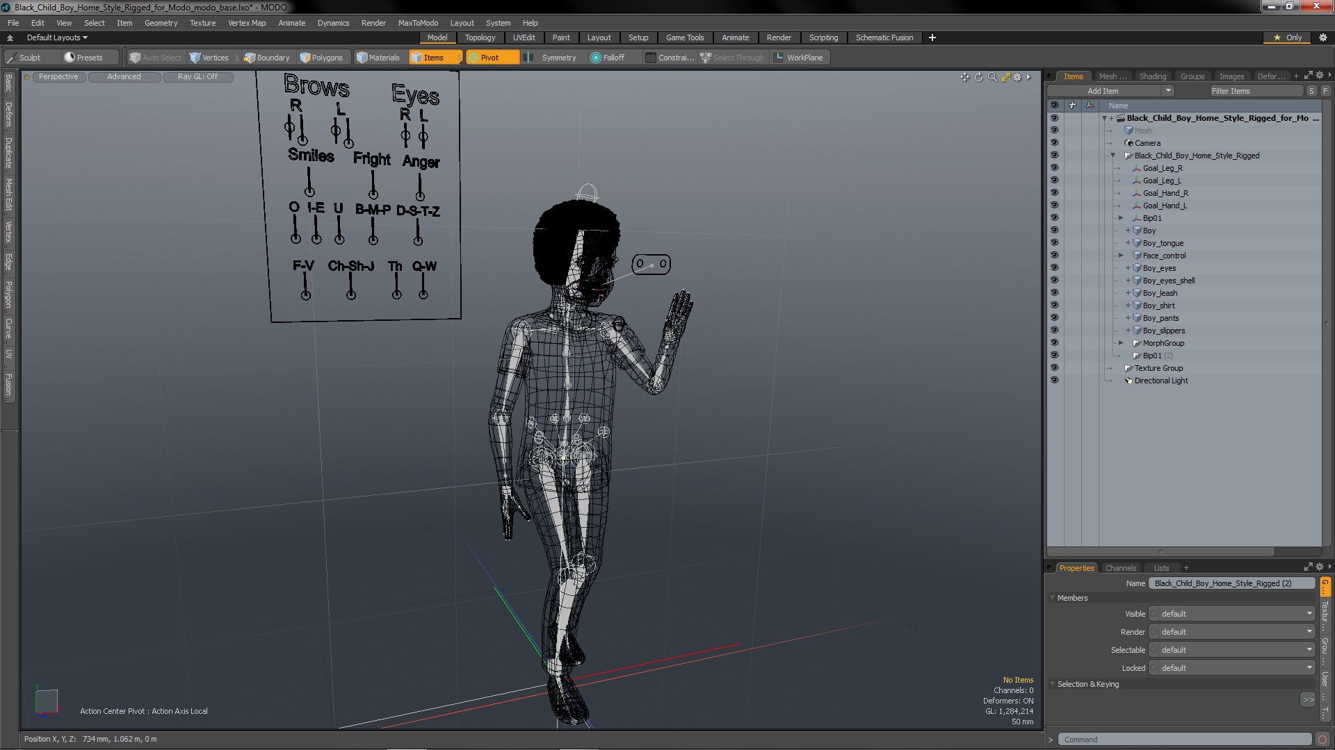 Black Child Boy Home Style Rigged for Modo 3D