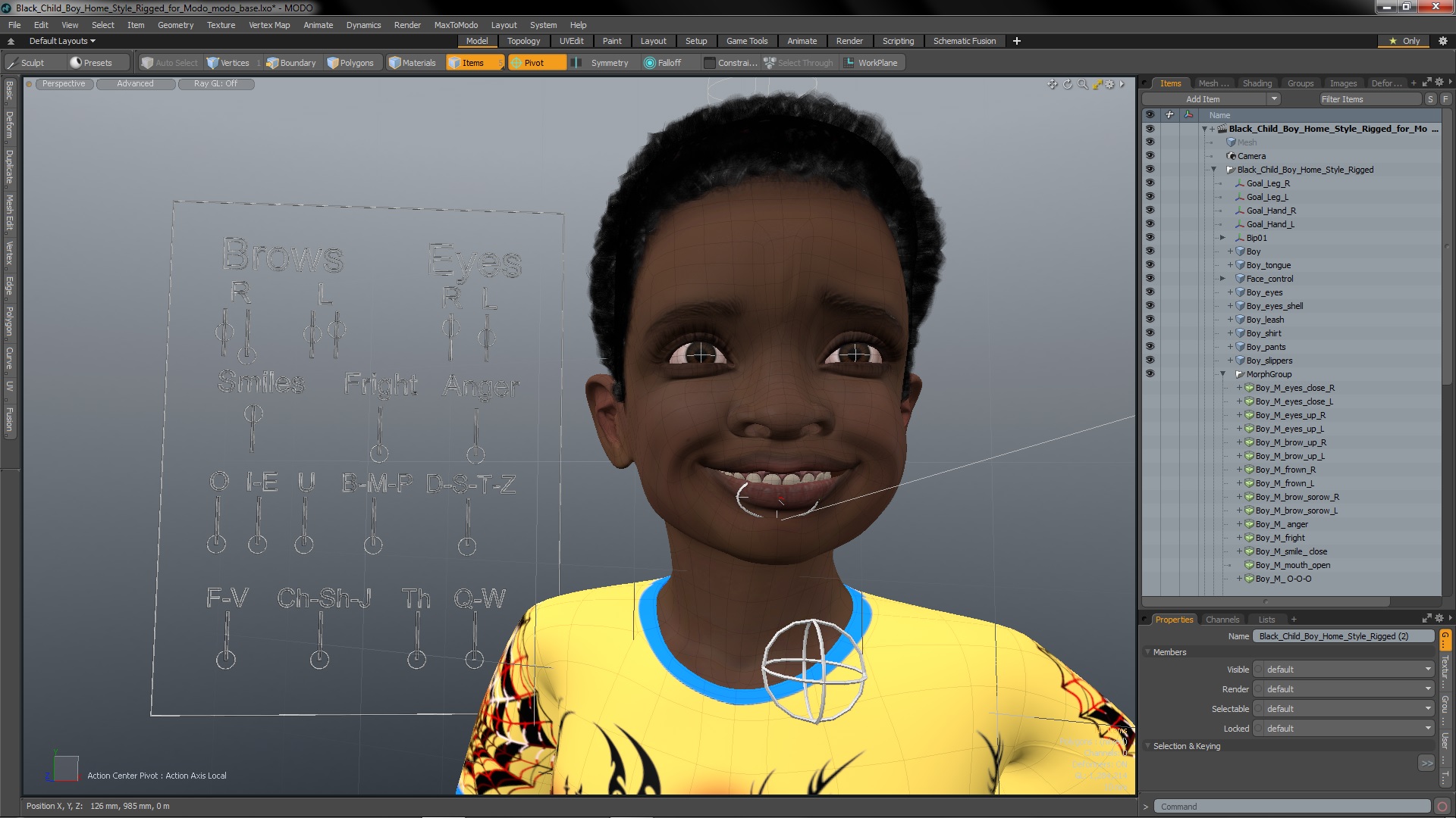 Black Child Boy Home Style Rigged for Modo 3D