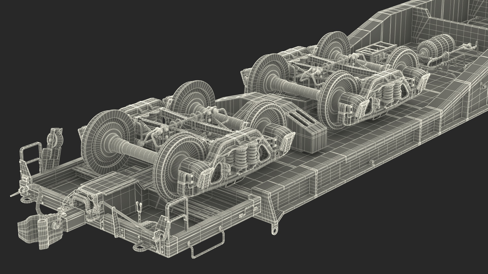 3D Flatbed Rail Car
