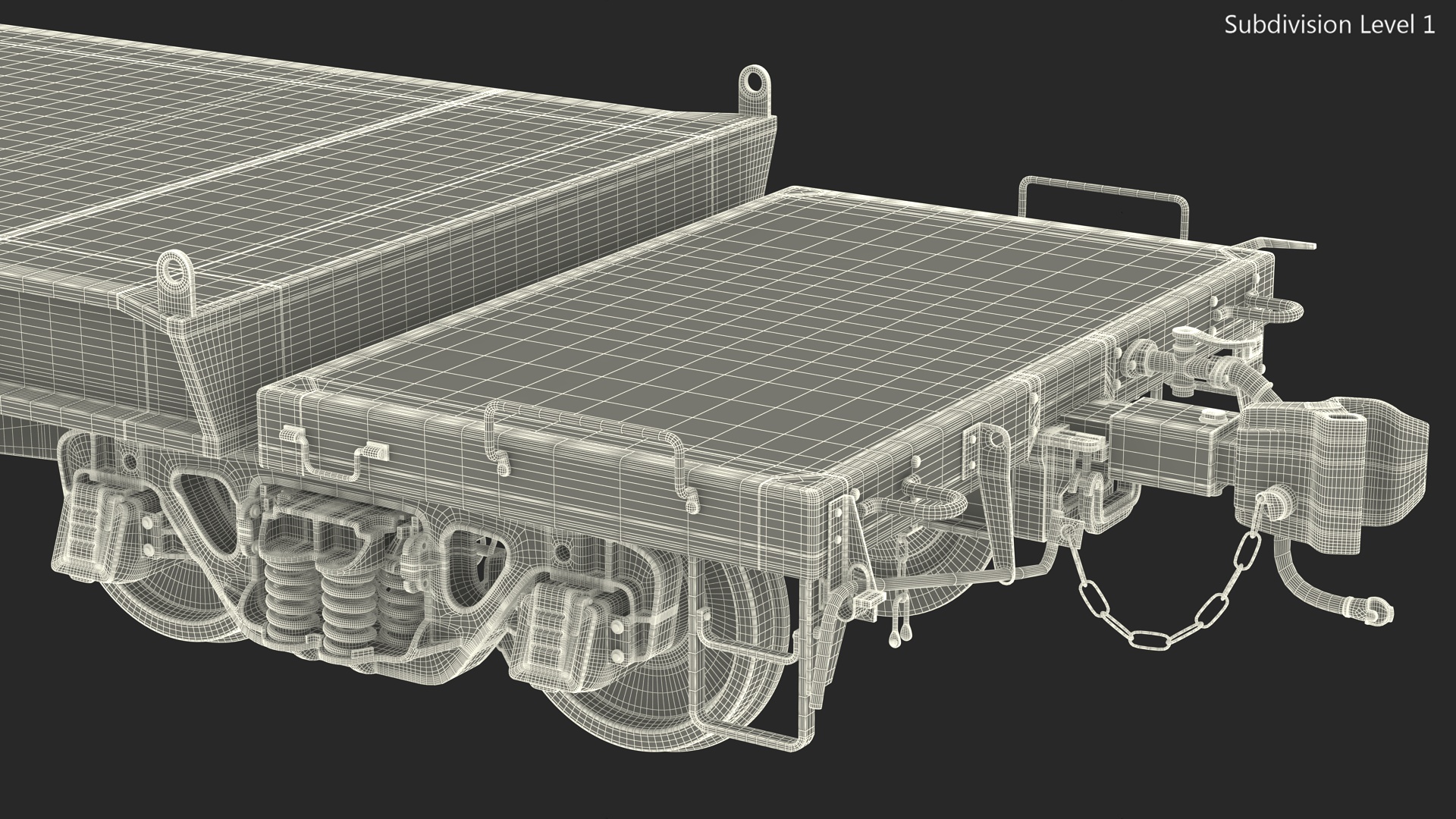 3D Flatbed Rail Car