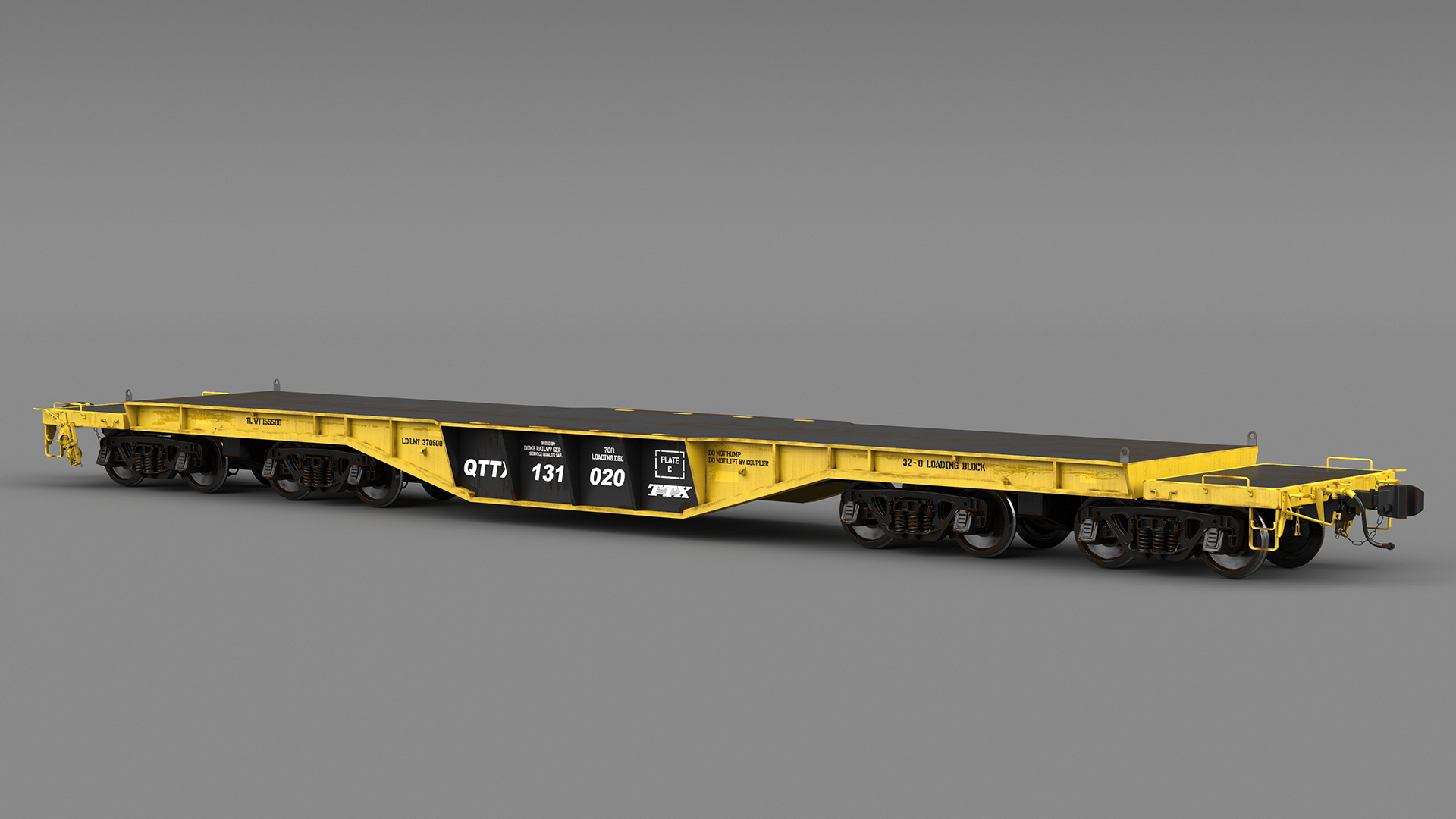 3D Flatbed Rail Car