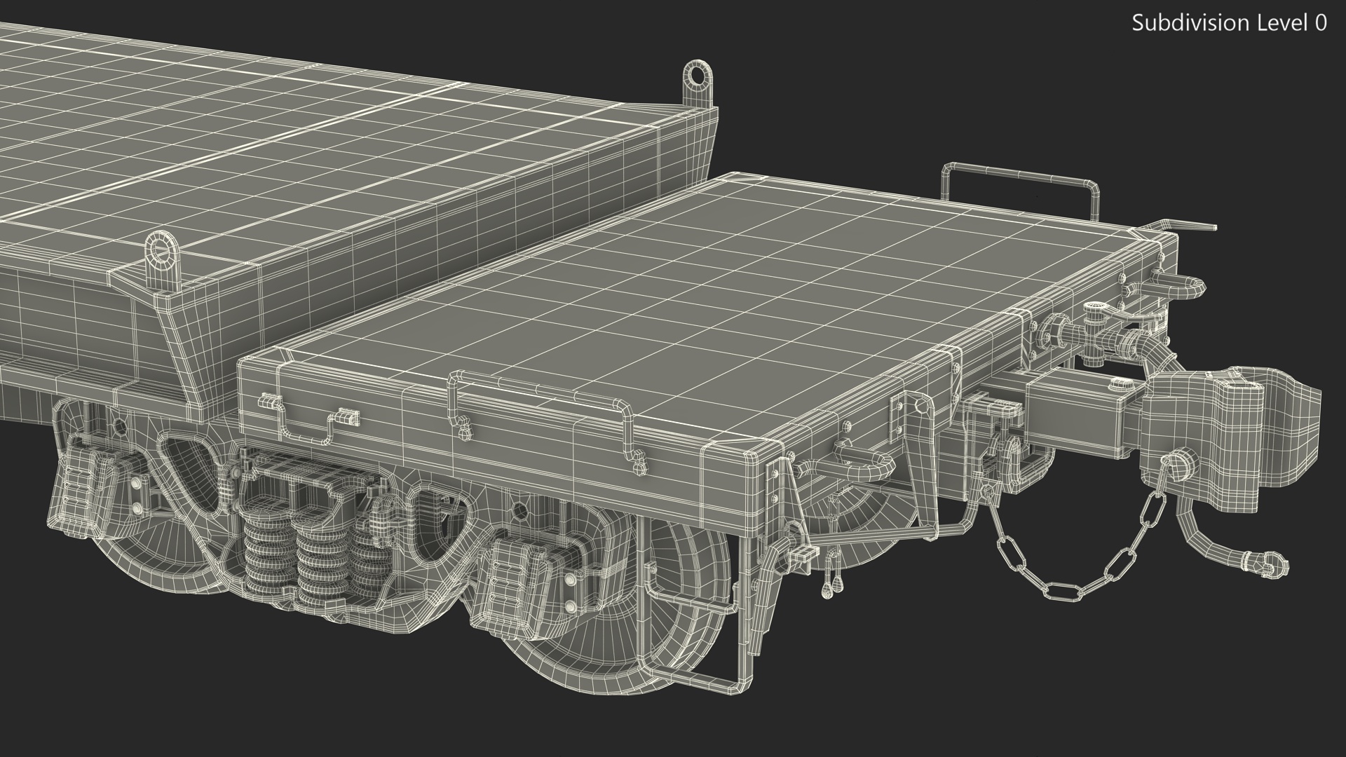 3D Flatbed Rail Car