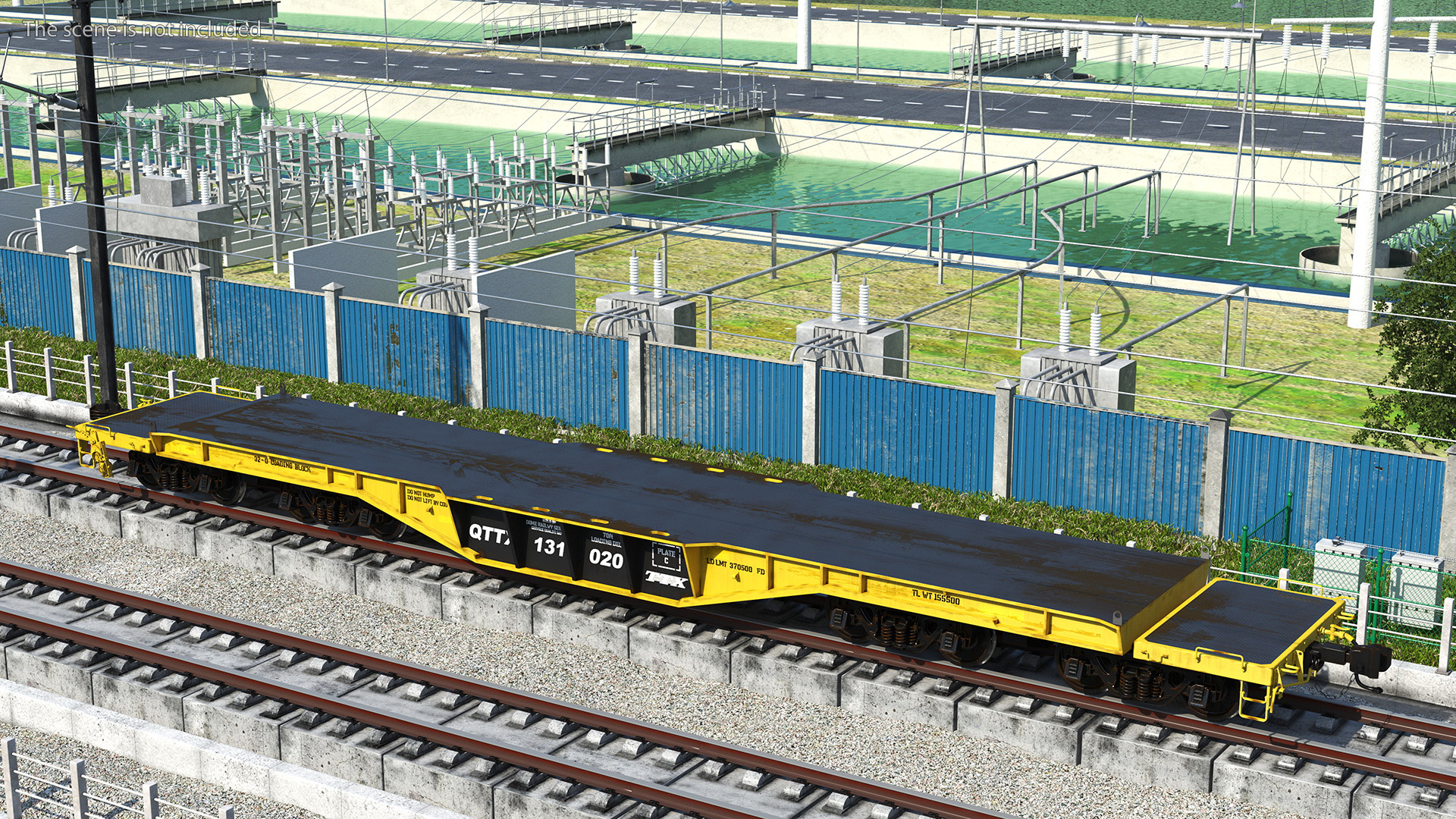 3D Flatbed Rail Car