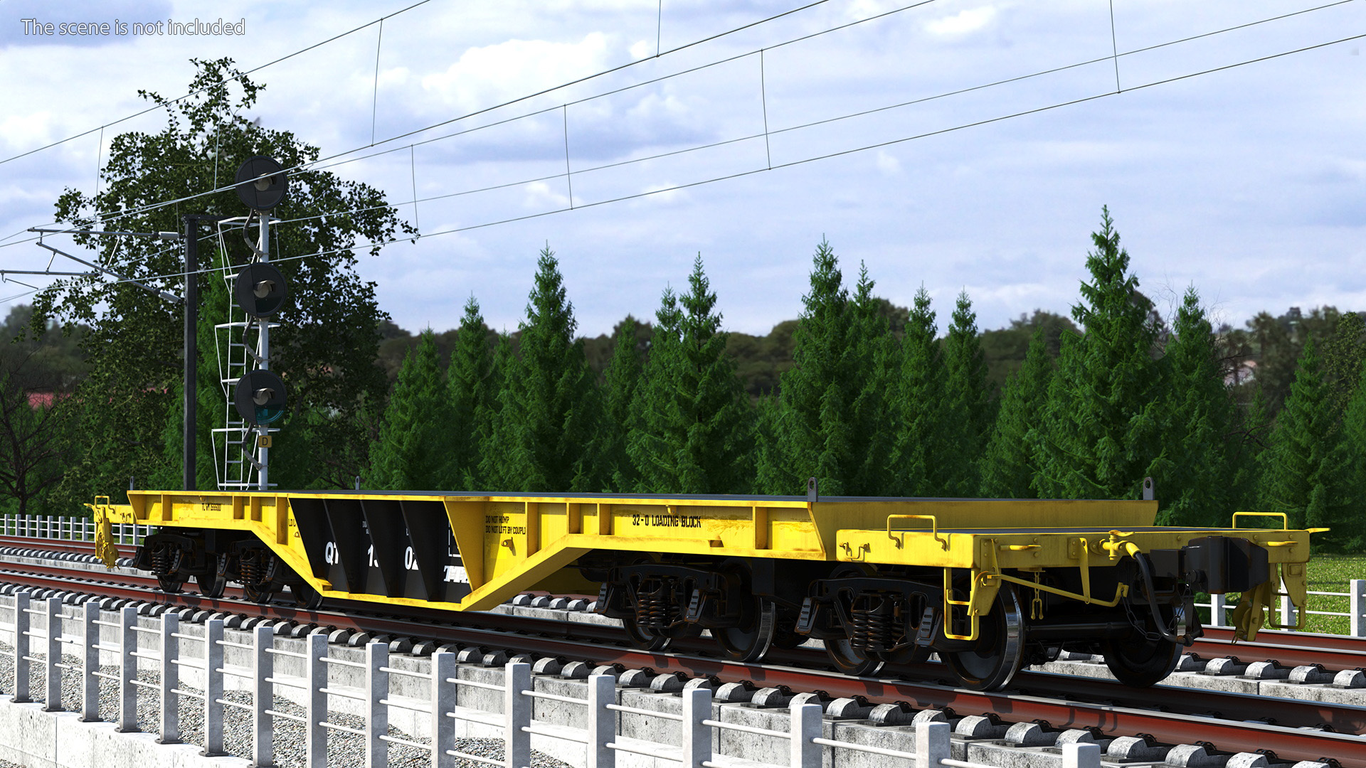 3D Flatbed Rail Car