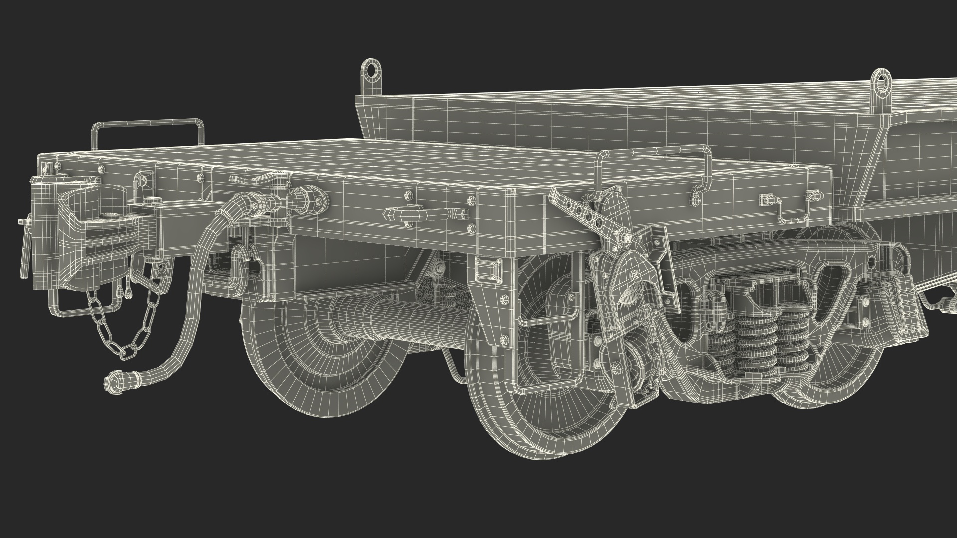3D Flatbed Rail Car