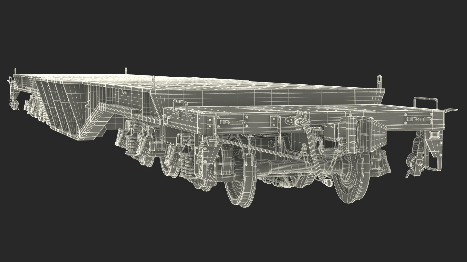 3D Flatbed Rail Car