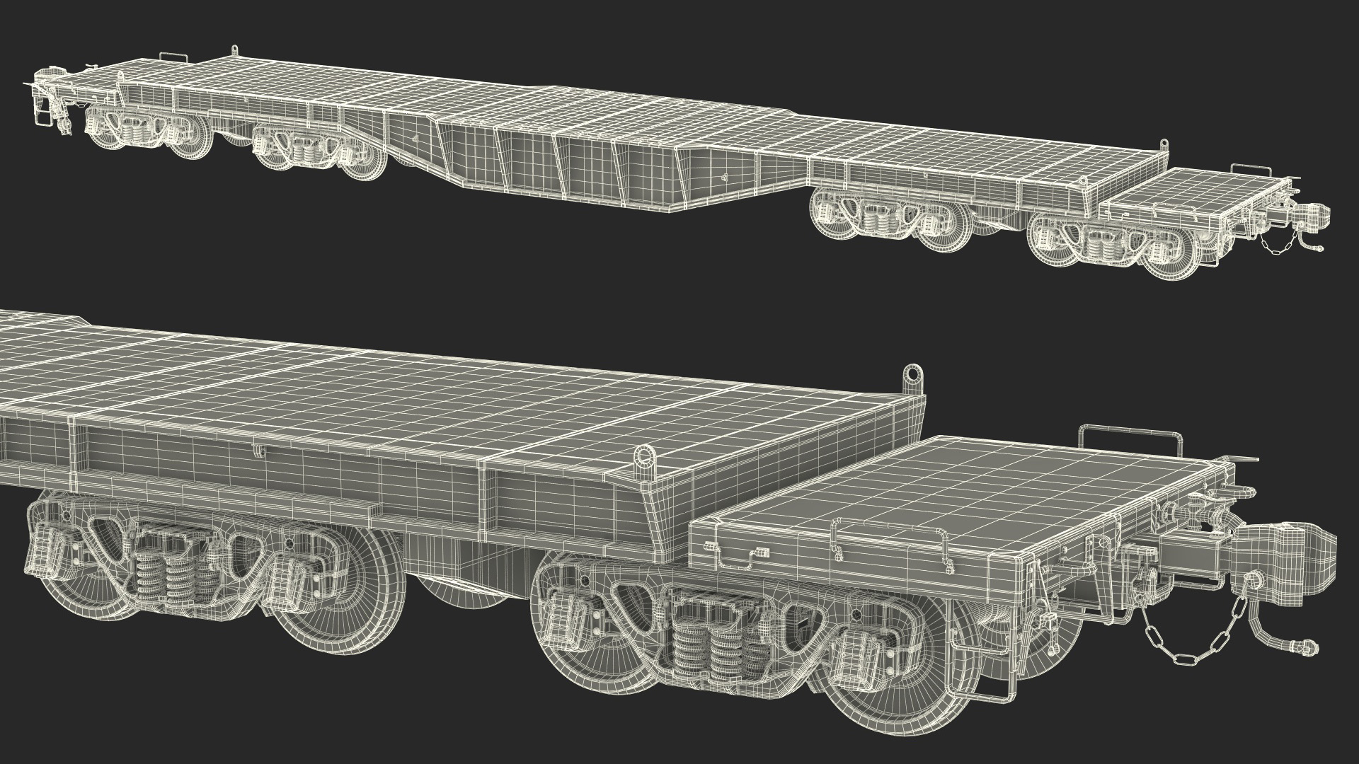 3D Flatbed Rail Car