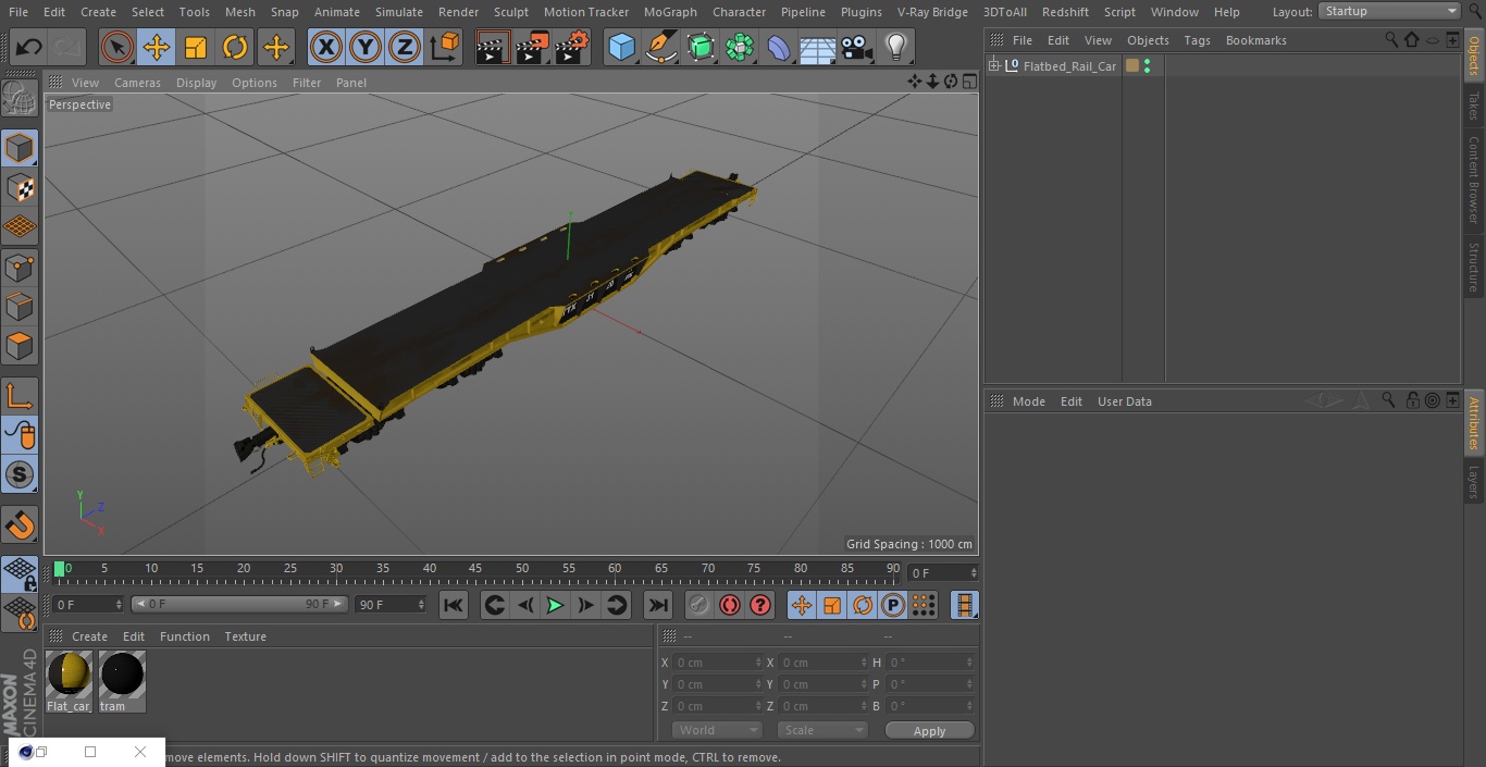 3D Flatbed Rail Car