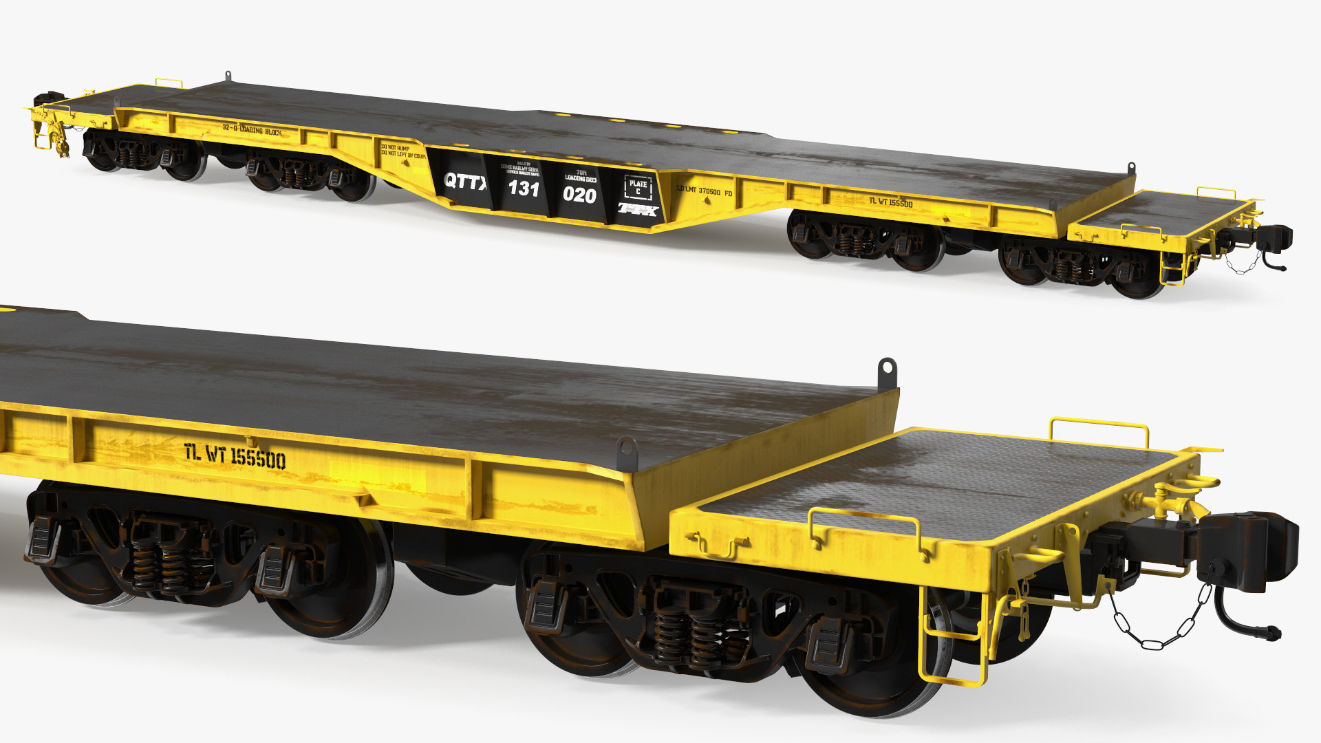 3D Flatbed Rail Car