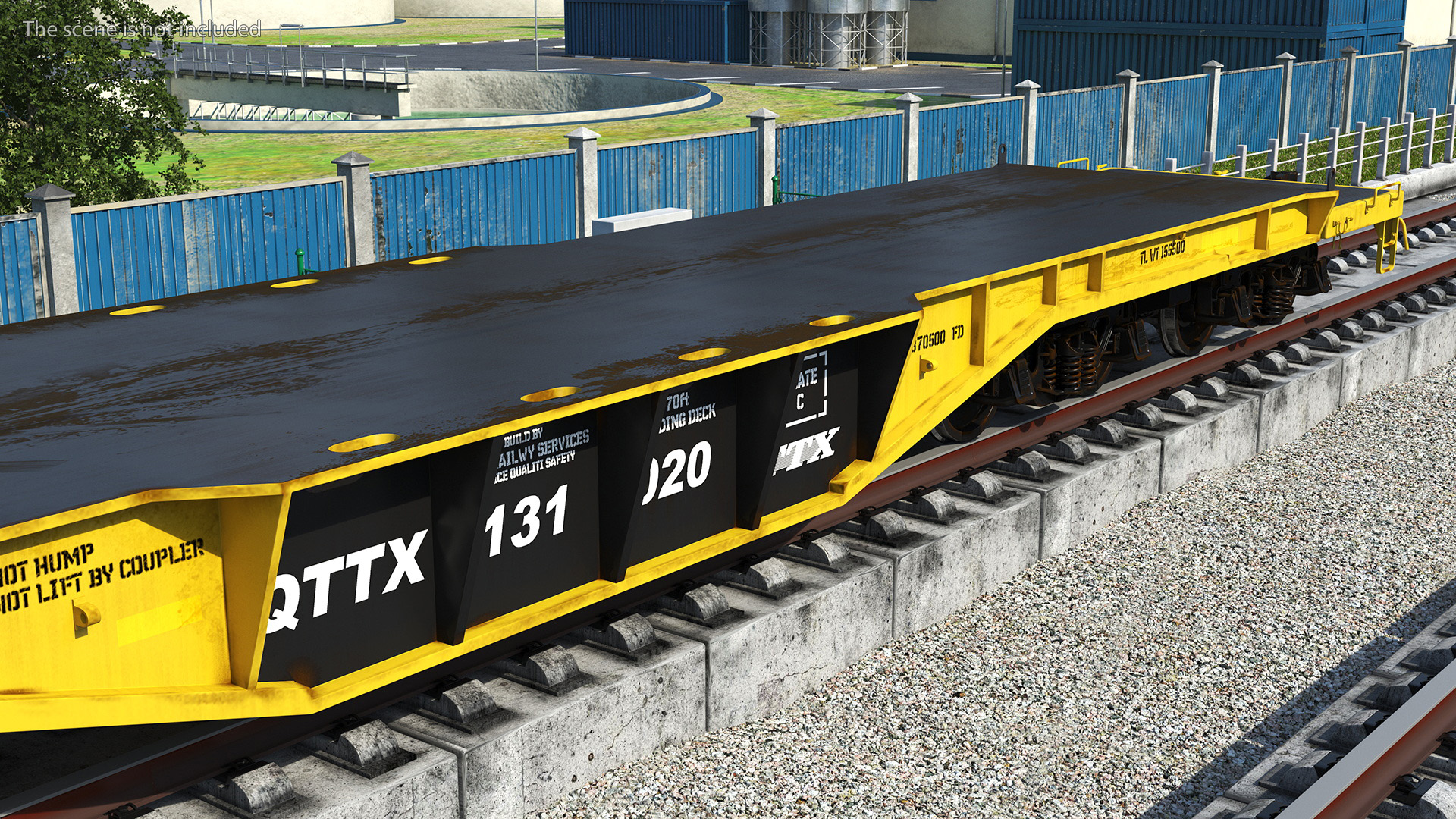 3D Flatbed Rail Car