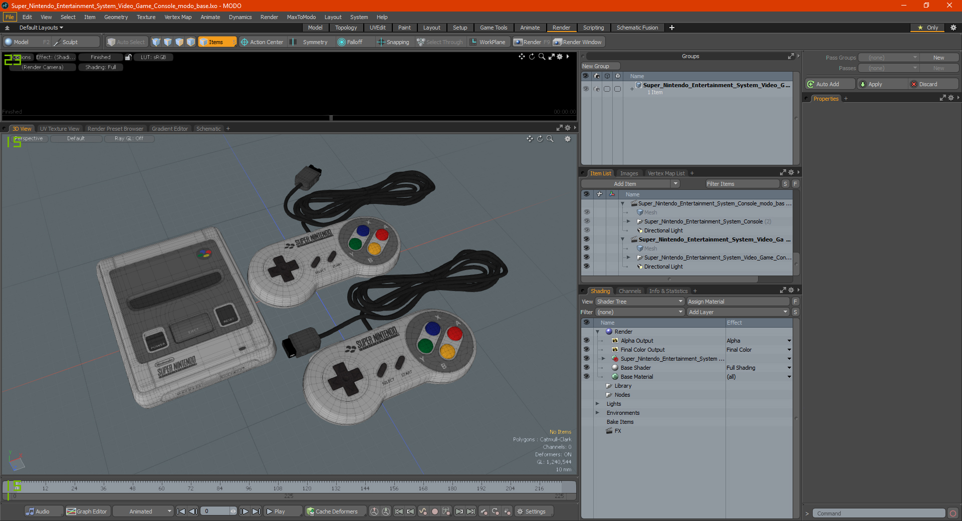 Super Nintendo Entertainment System Video Game Console 3D model