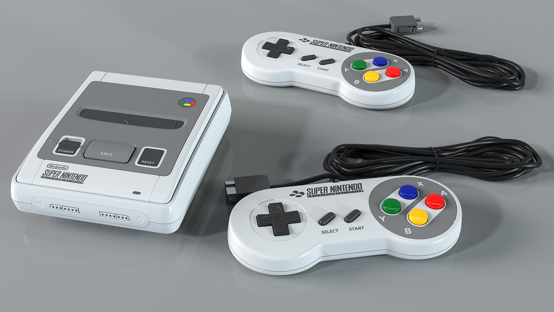 Super Nintendo Entertainment System Video Game Console 3D model