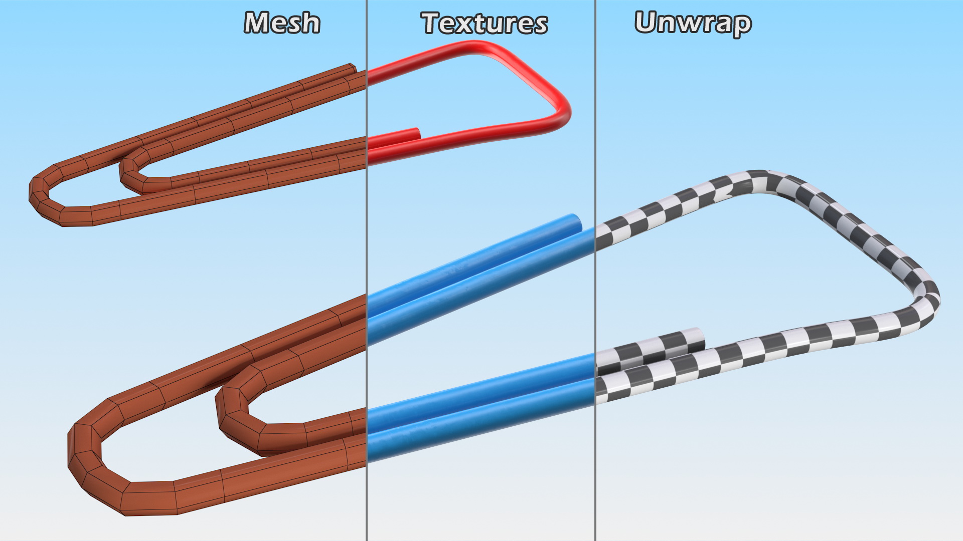 3D Paper Clip Triangular Shape Color model