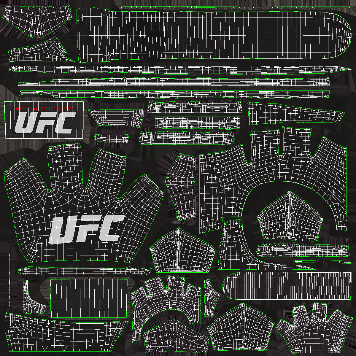 3D UFC Official Leather Fight Gloves model