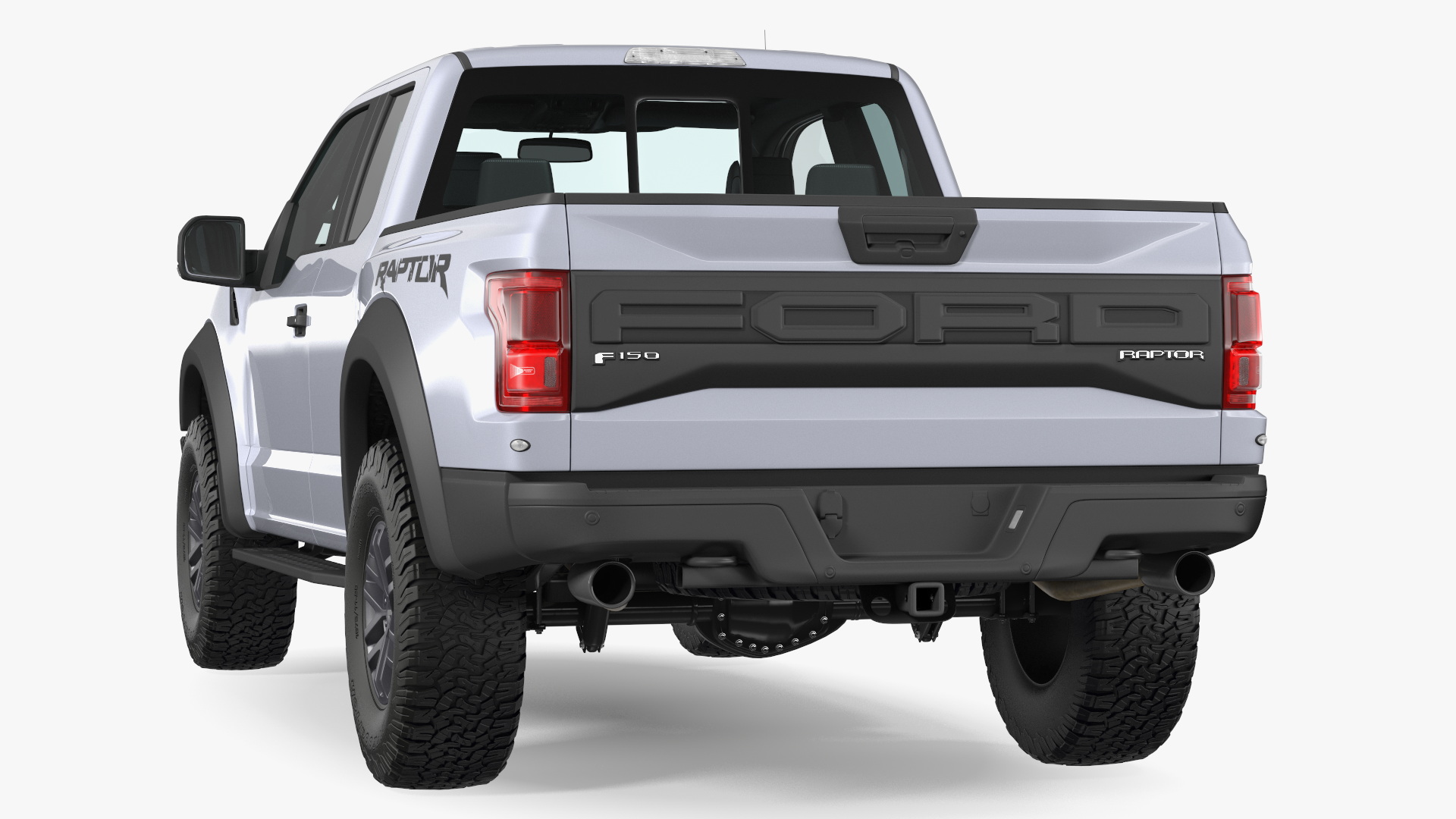 White Ford F-150 Raptor 2017 Simple Interior 3D model